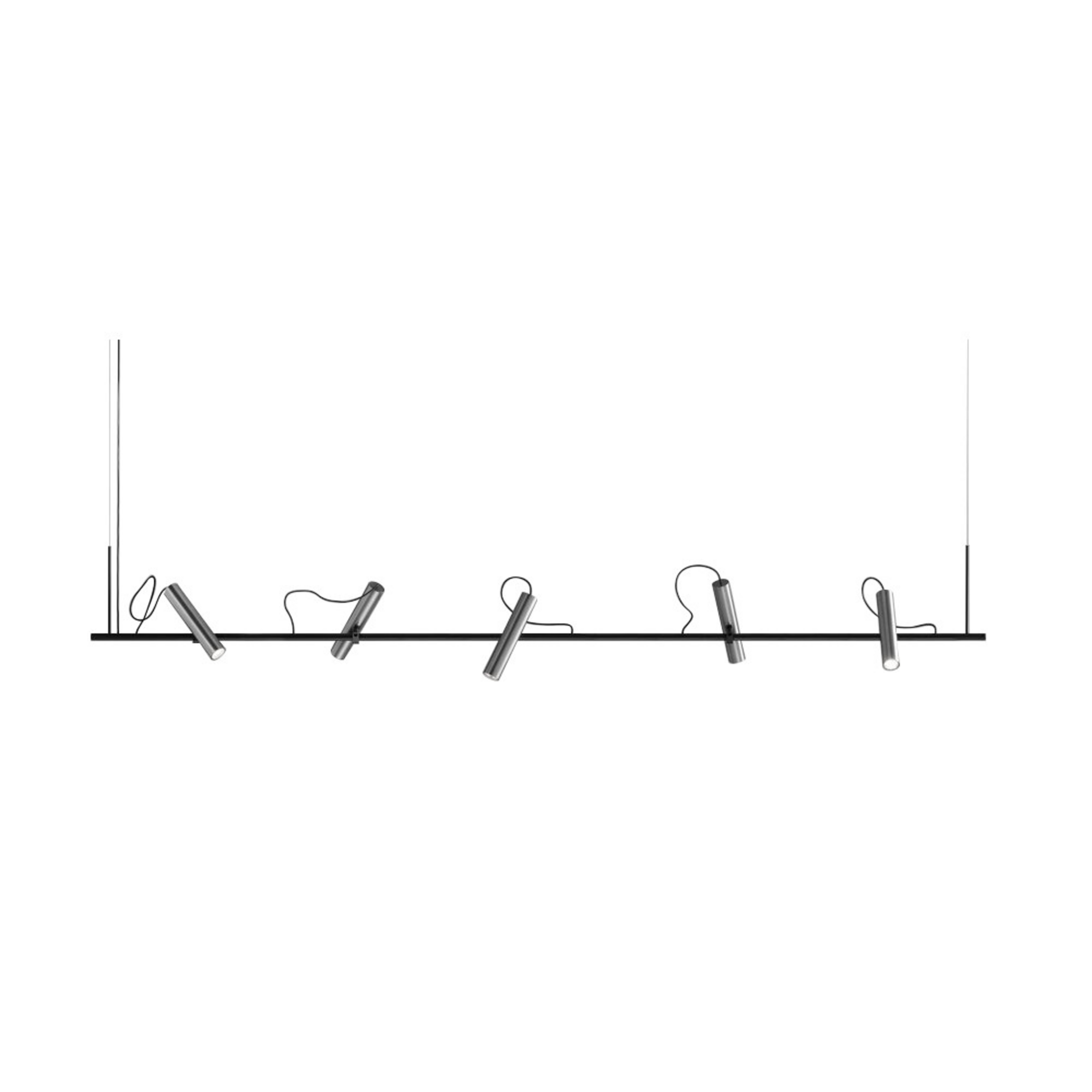 Spirit S2000 hanging light, titanium colour, 200 cm - Light Point