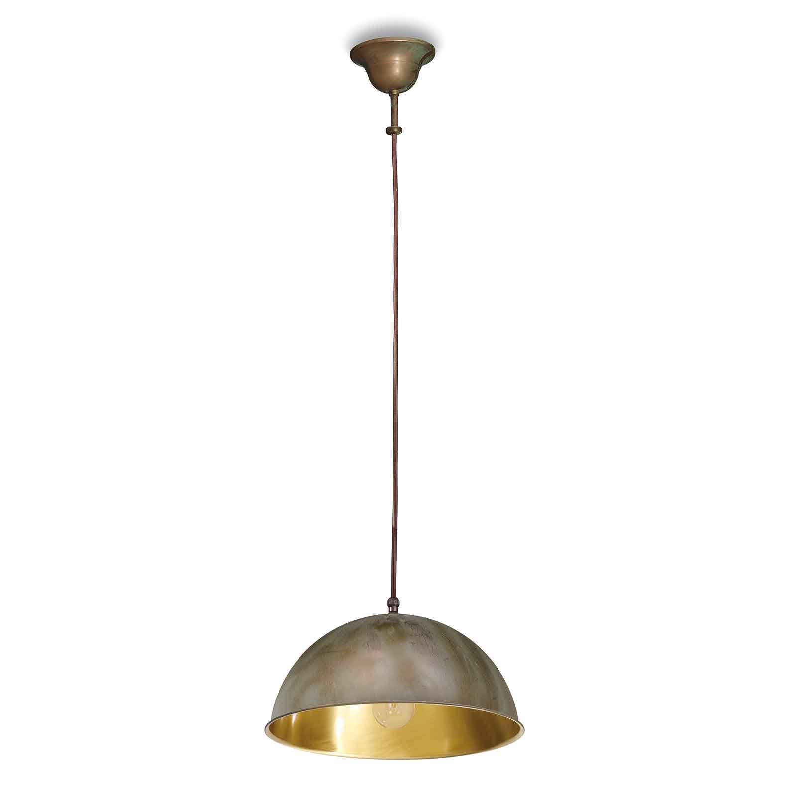 Circle hanging light, gold/antique brass, Ø 20 cm