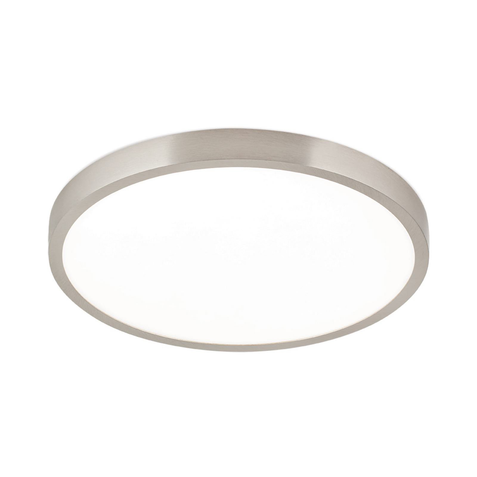 LED ceiling lamp Disc, satin nickel finish, Ø 28 cm, CCT