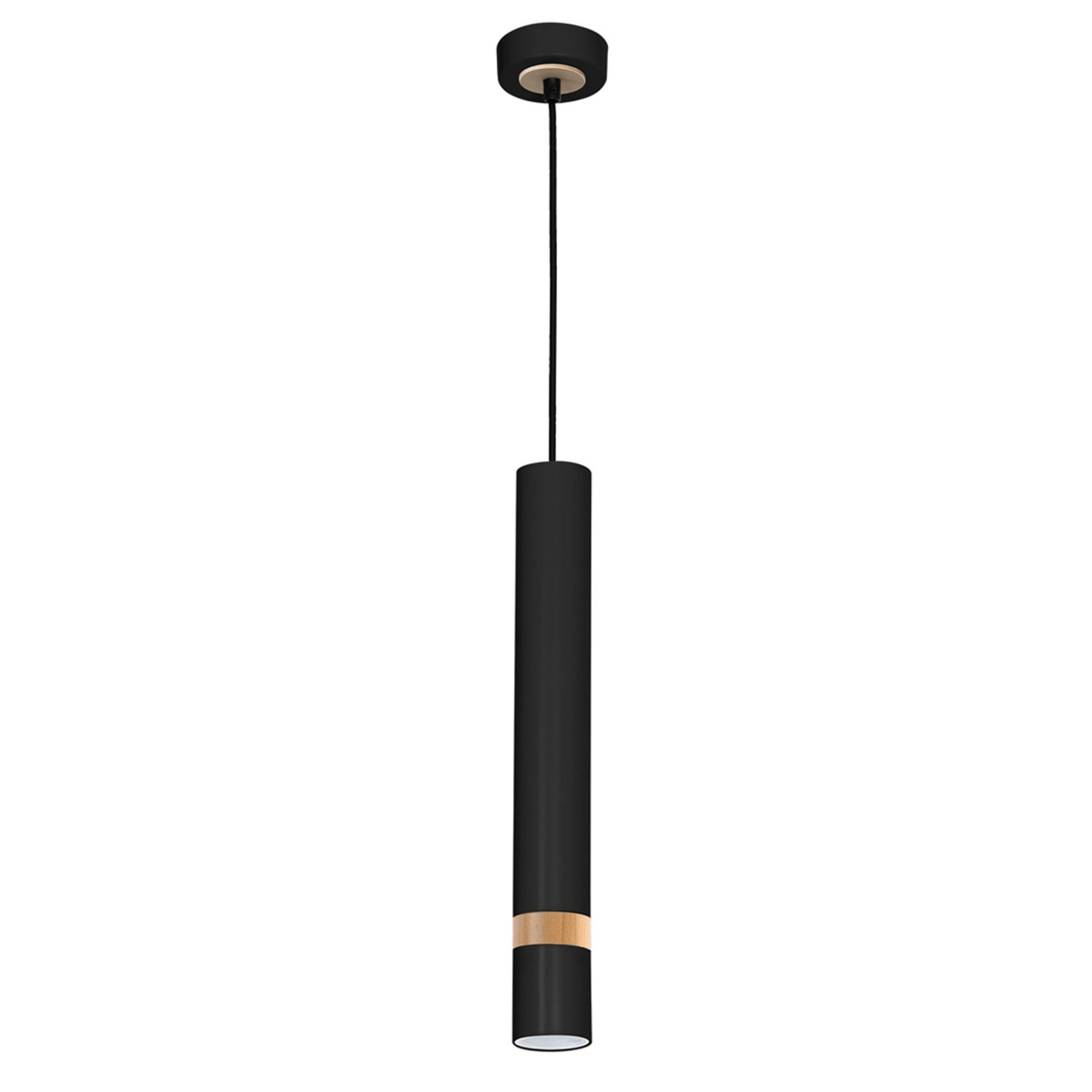 Hanglamp Joker, zwart/hout, 1-lamp