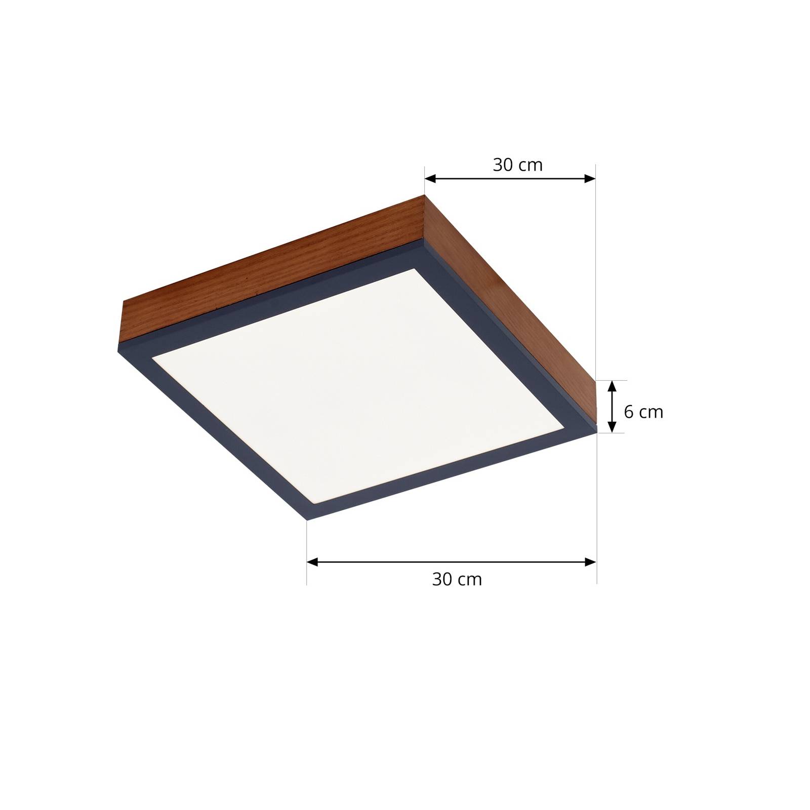 Lampa sufitowa LED Lindby Laviona, kwadratowa, 30 cm