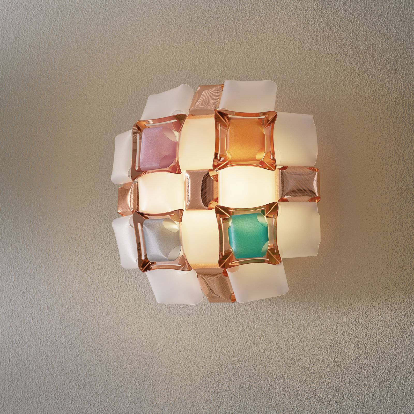 Slamp Mida nástenné svetlo, 32x32 cm farebná/biela