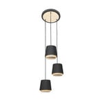Ananya 3 Round Pendant Black - Lindby