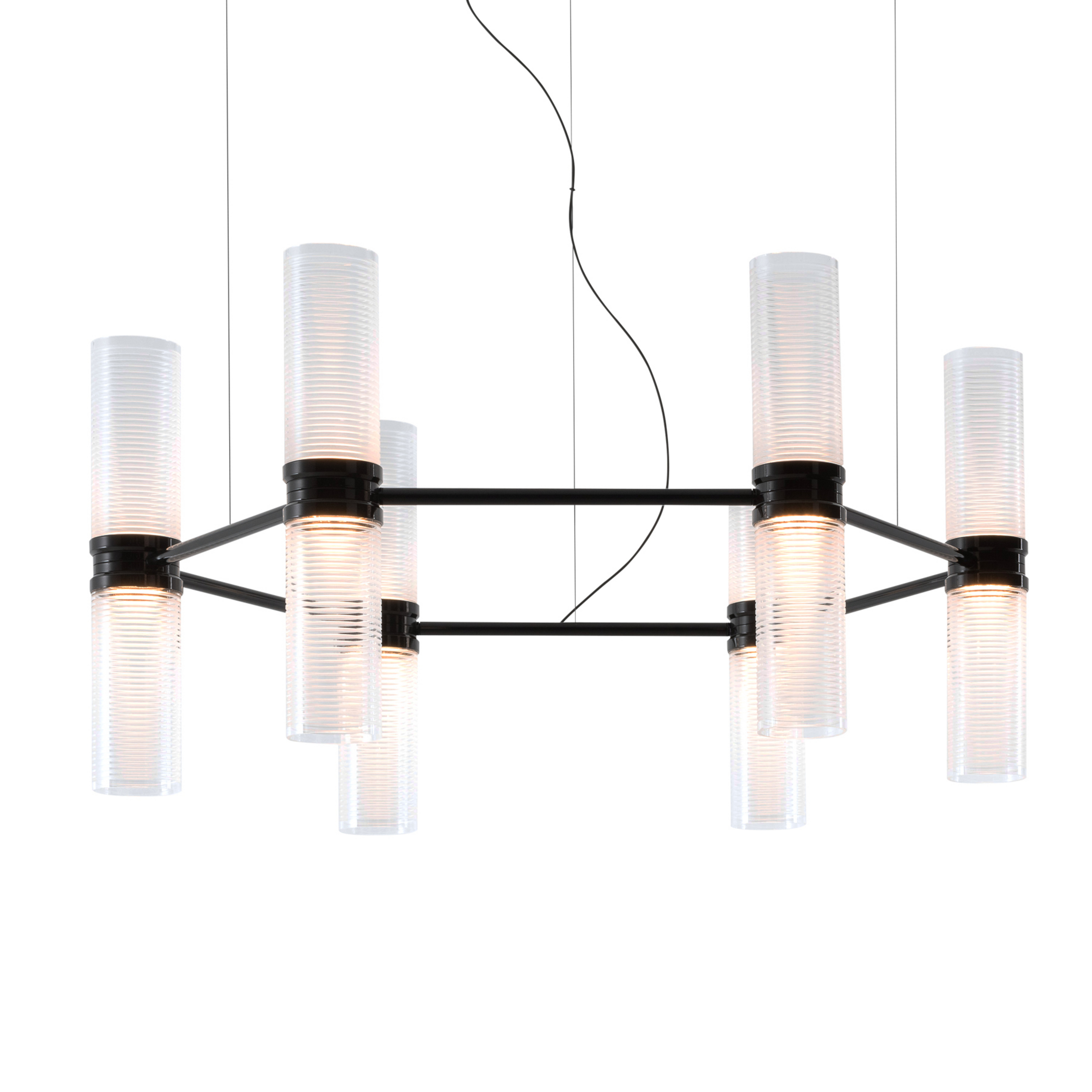 Zephyr Exagonal LED hanging light, Ø 77 cm, black - Artemide