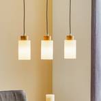 Hanglamp Bosco met balken geolied eiken 3-lamps
