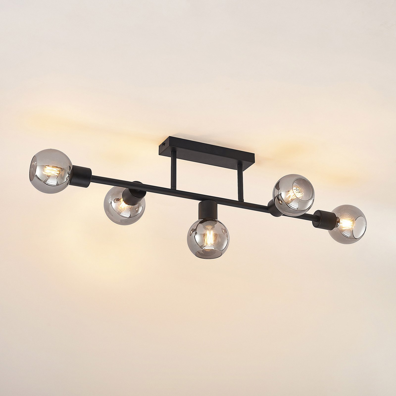 Biscala 5 Plafonnier Black/Smoke - Lindby
