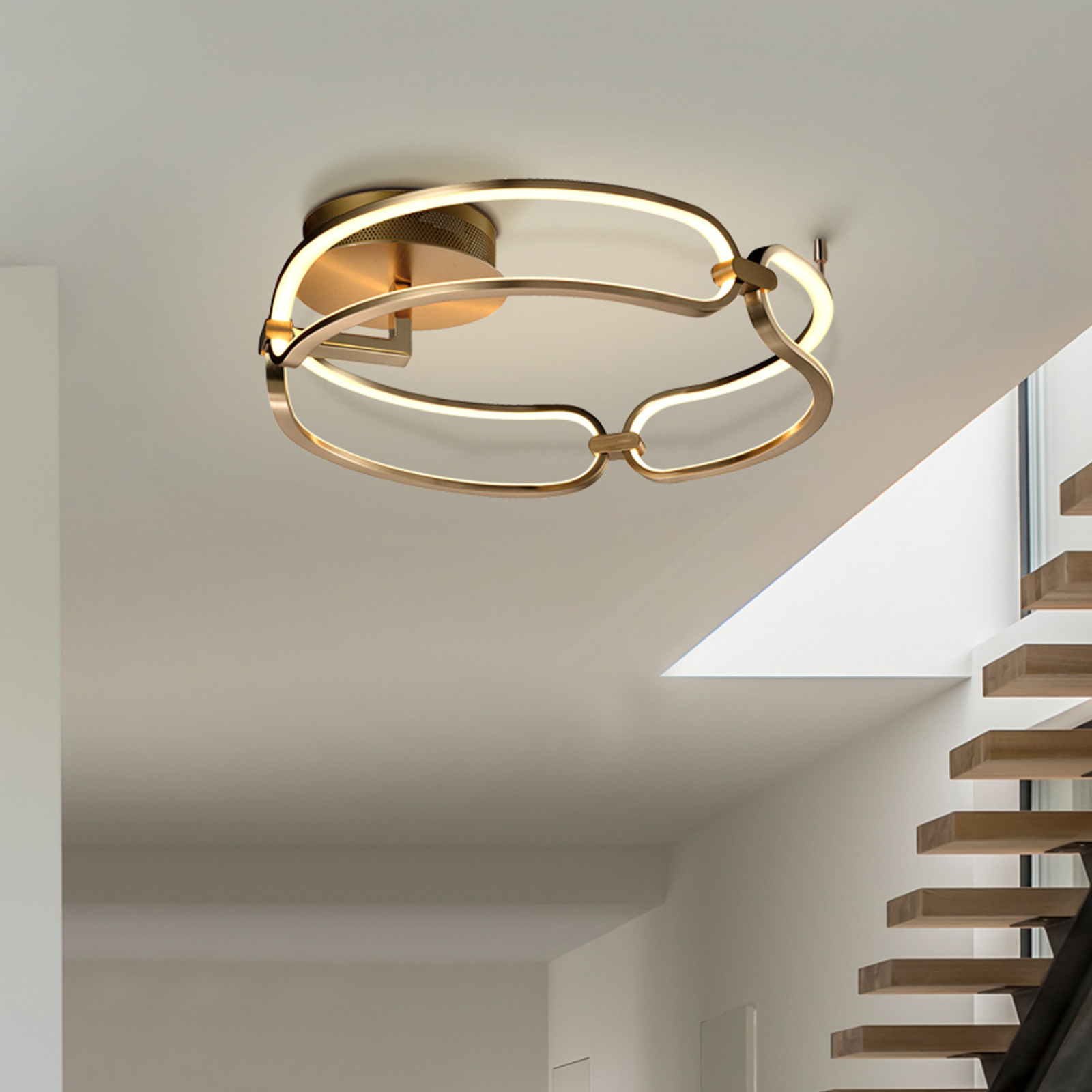 Lampa sufitowa LED Colette 3-punktowa różowe złoto