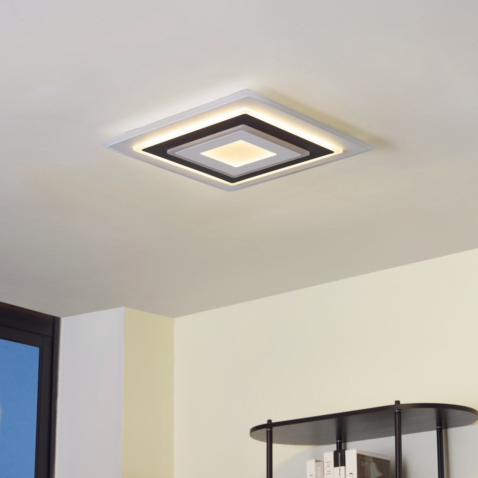 Lindby LED stropní svítidlo Rebeka, 50 x 50 cm, CCT, stmívatelné