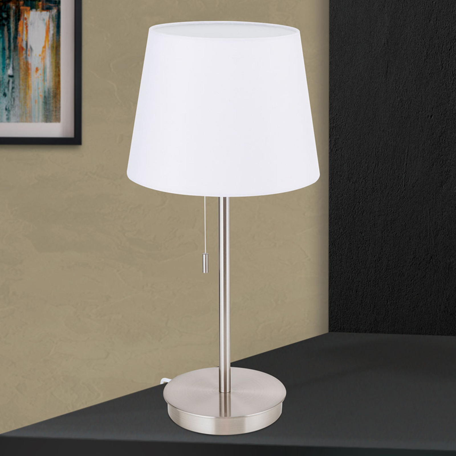 Ludwig table lamp with USB port white/matt nickel