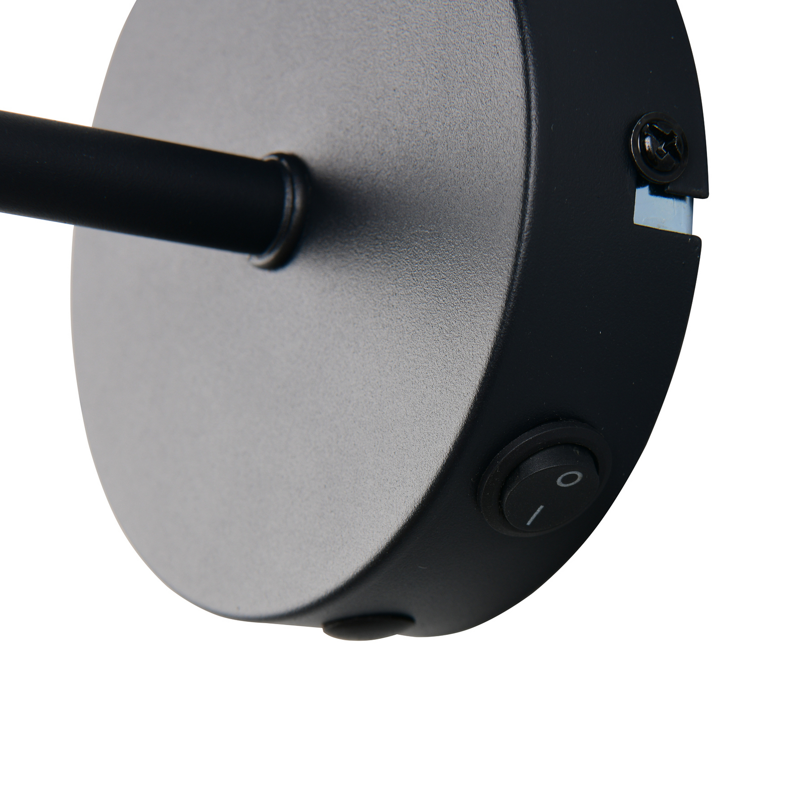 Aplică de perete Calvi, ratan natural, negru, metal, Ø 18 cm