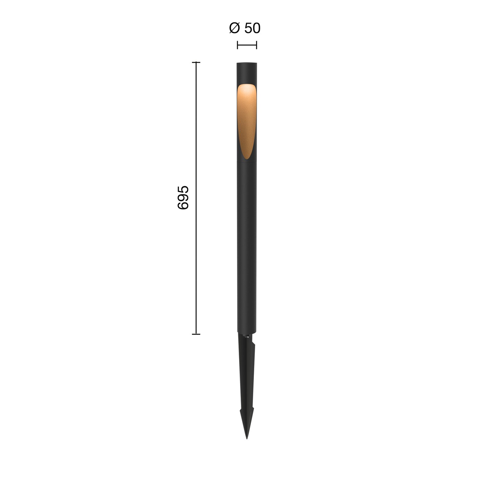 Flindt Garden LED Kerti Lámpa Long 2700K w/Spike + Connector Black - Louis Pouls