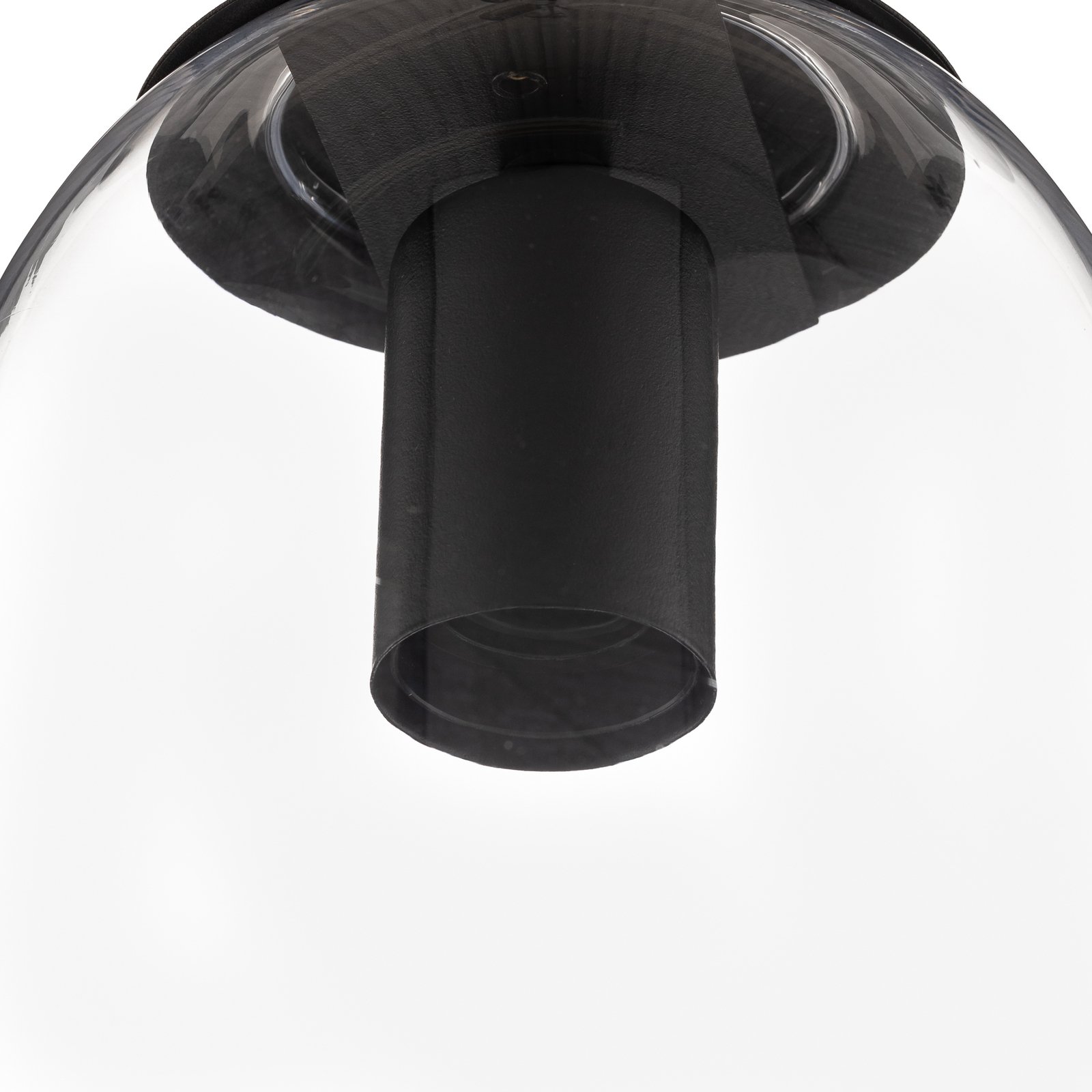 Závesné svietidlo Pear M so skleneným tienidlom, čierne