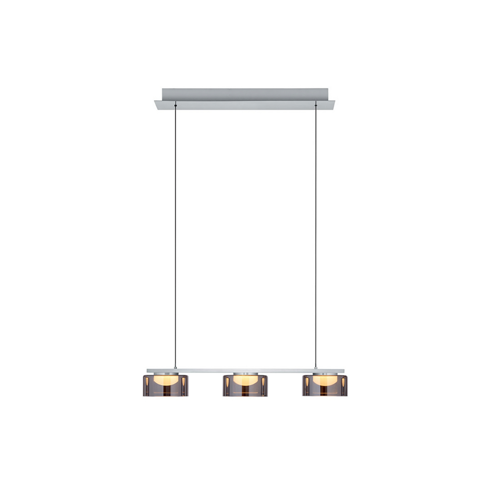 LED závesné svietidlo Dune, nikl/chróm, dĺžka 70 cm, kovová, 3-žiarová. LED závesné svietidlo Dune, nikl/chróm, dĺžka 70 cm, kovová, 3-žiarová.