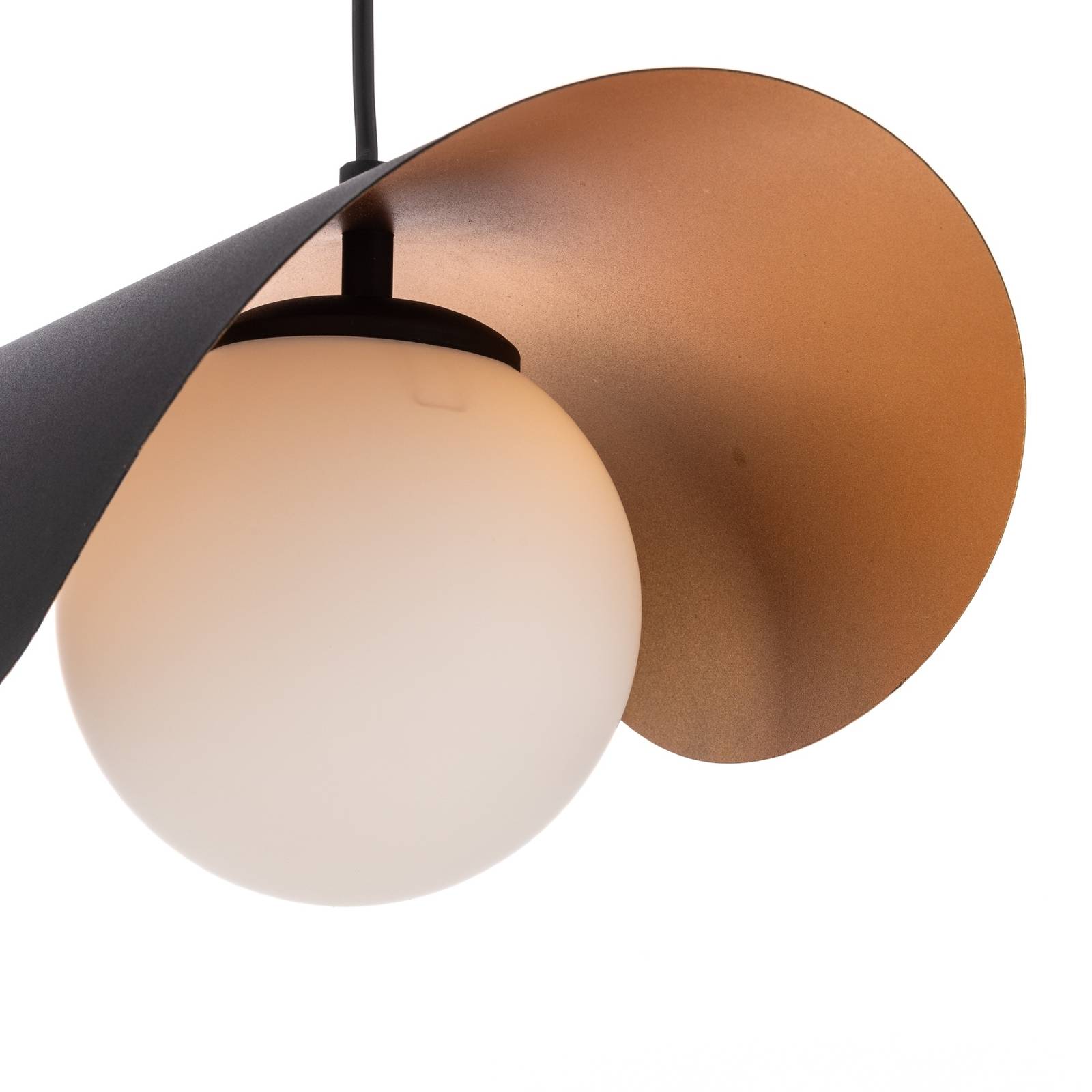 Lampa wisząca Vatoz 2866 1-punktowa, czarny, szkło opalowe