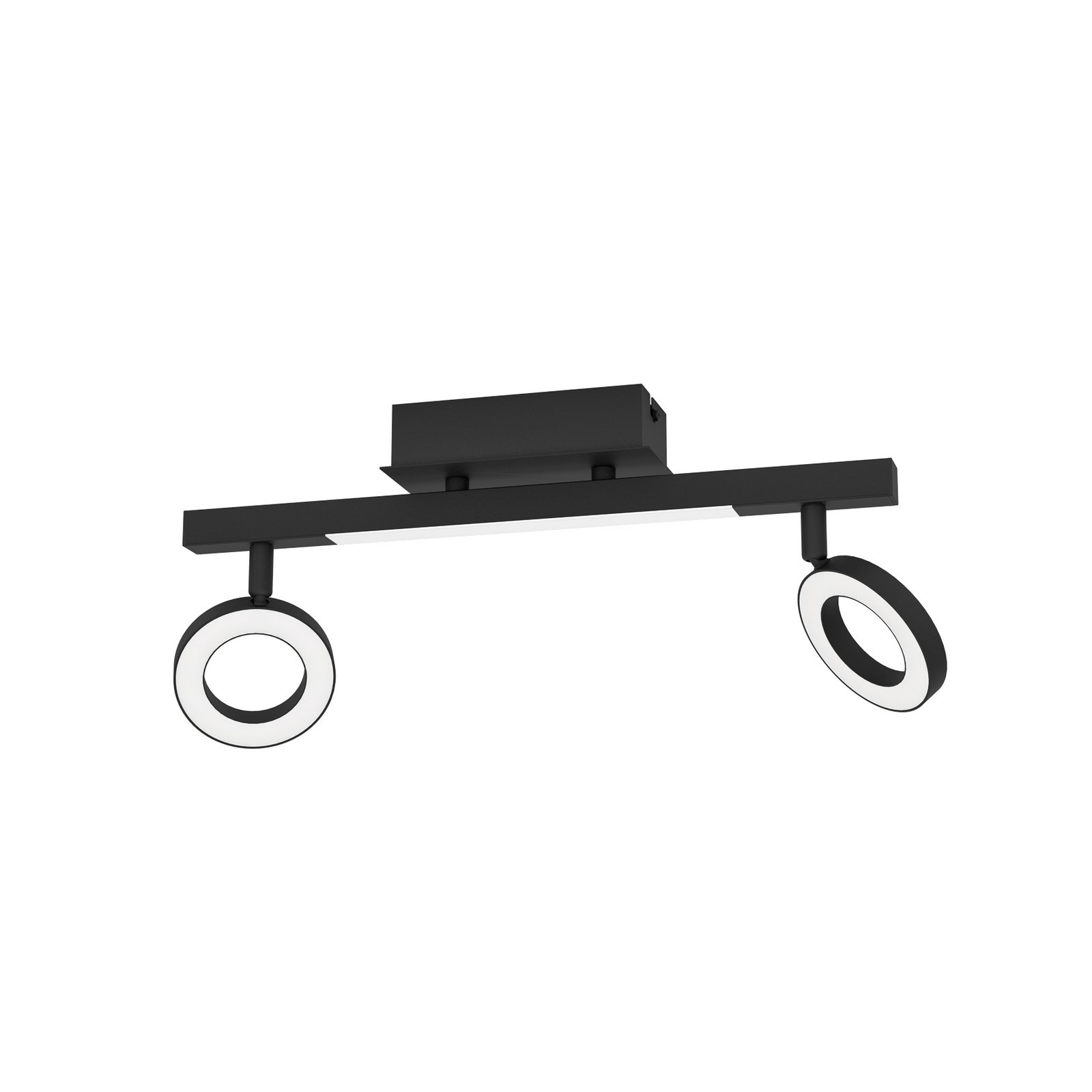 LED spot de tavan Cardillio 2 negru cu două inele