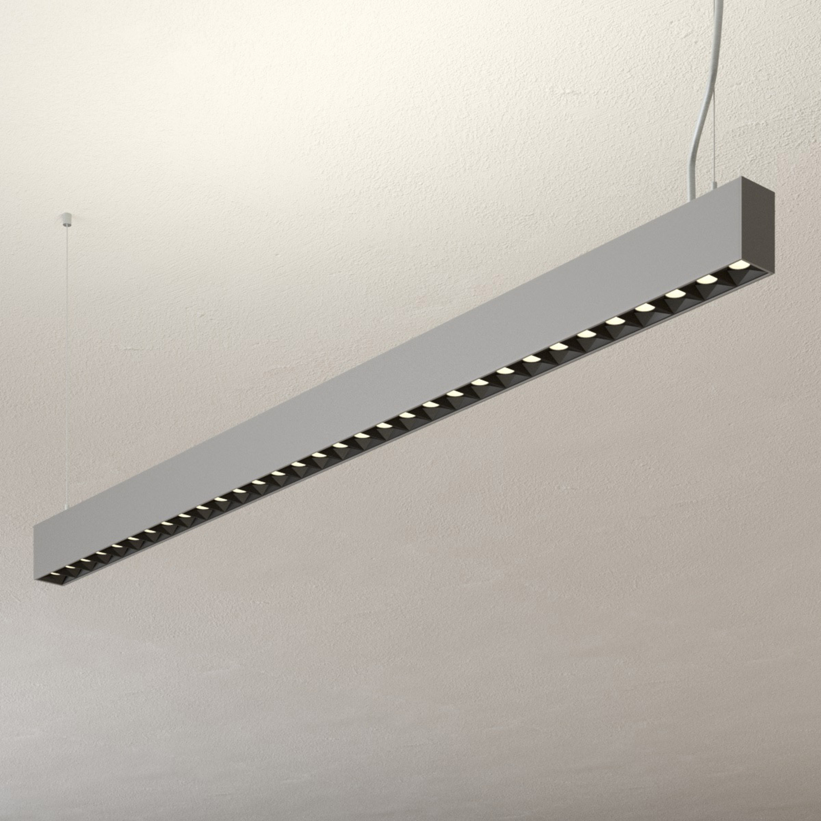 LED pendellampe til kontor Laris sølv, DALI dimbar LED pendellampe til kontor Laris sølv, DALI dimbar