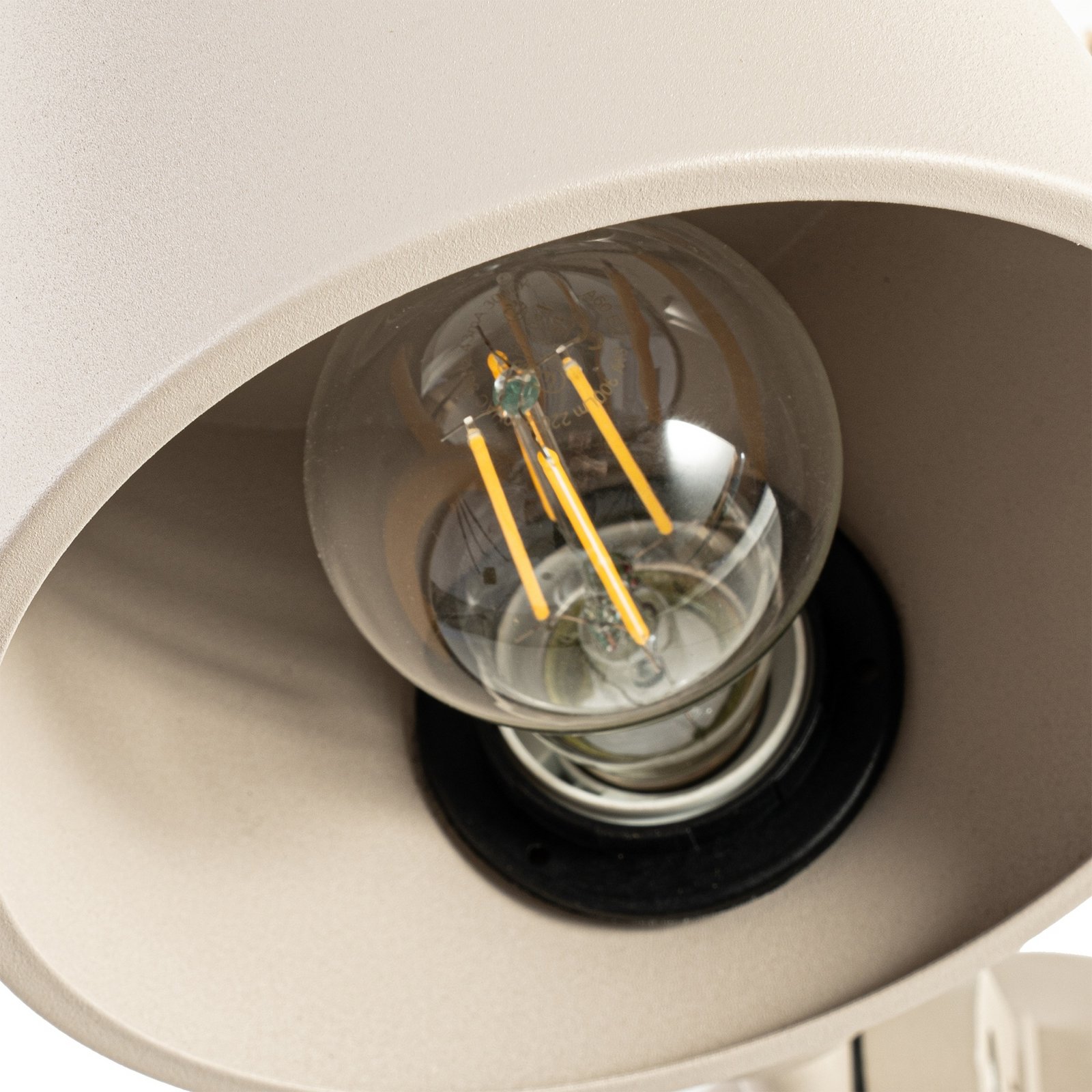 Lucande applique Silka, 14 cm, beige, flessibile, spina