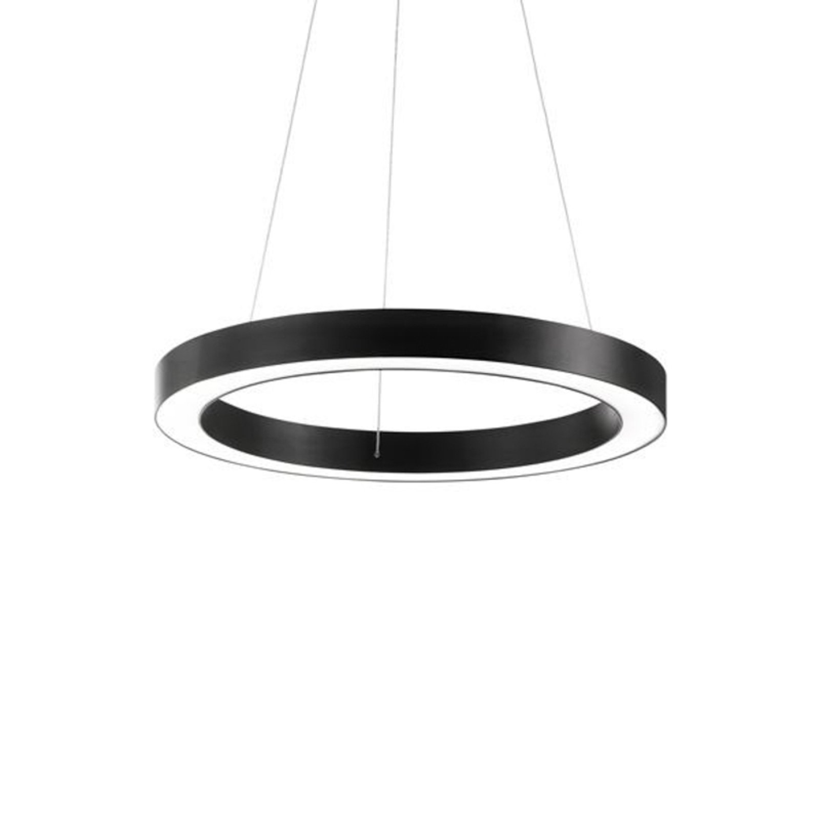 Candeeiro suspenso LED Ideal Lux Oracle, preto, 3.000 K, Ø 50 cm
