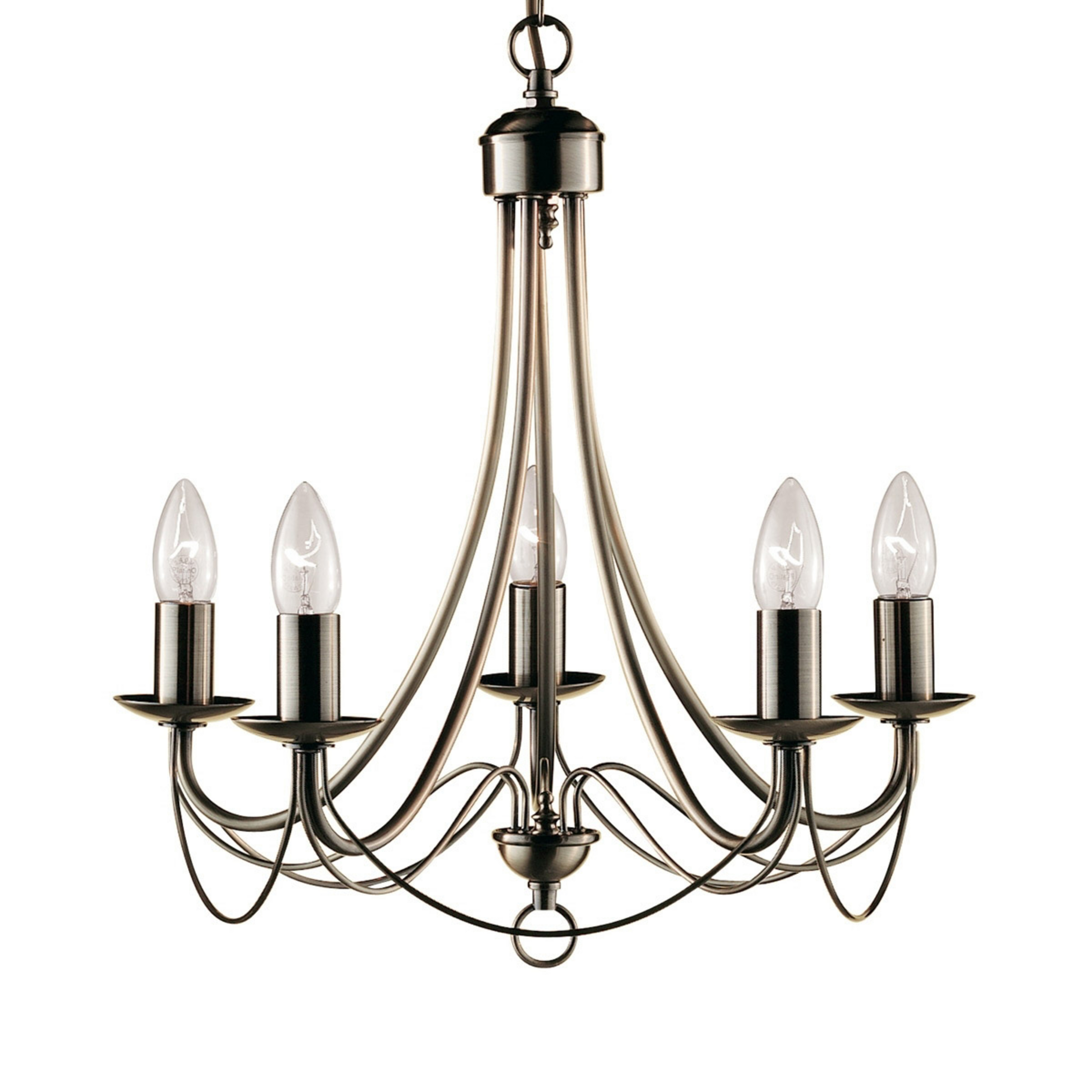 Elegant lysekrone MAYPOLE med 5 lyskilder