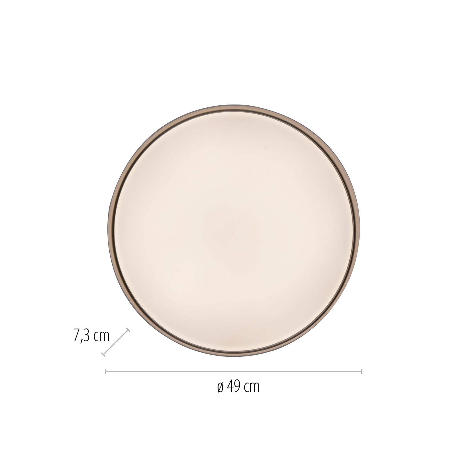 LED lubinis šviestuvas „TAVOLI“, smėlio spalvos, Ø 49 cm, metalas, CCT,