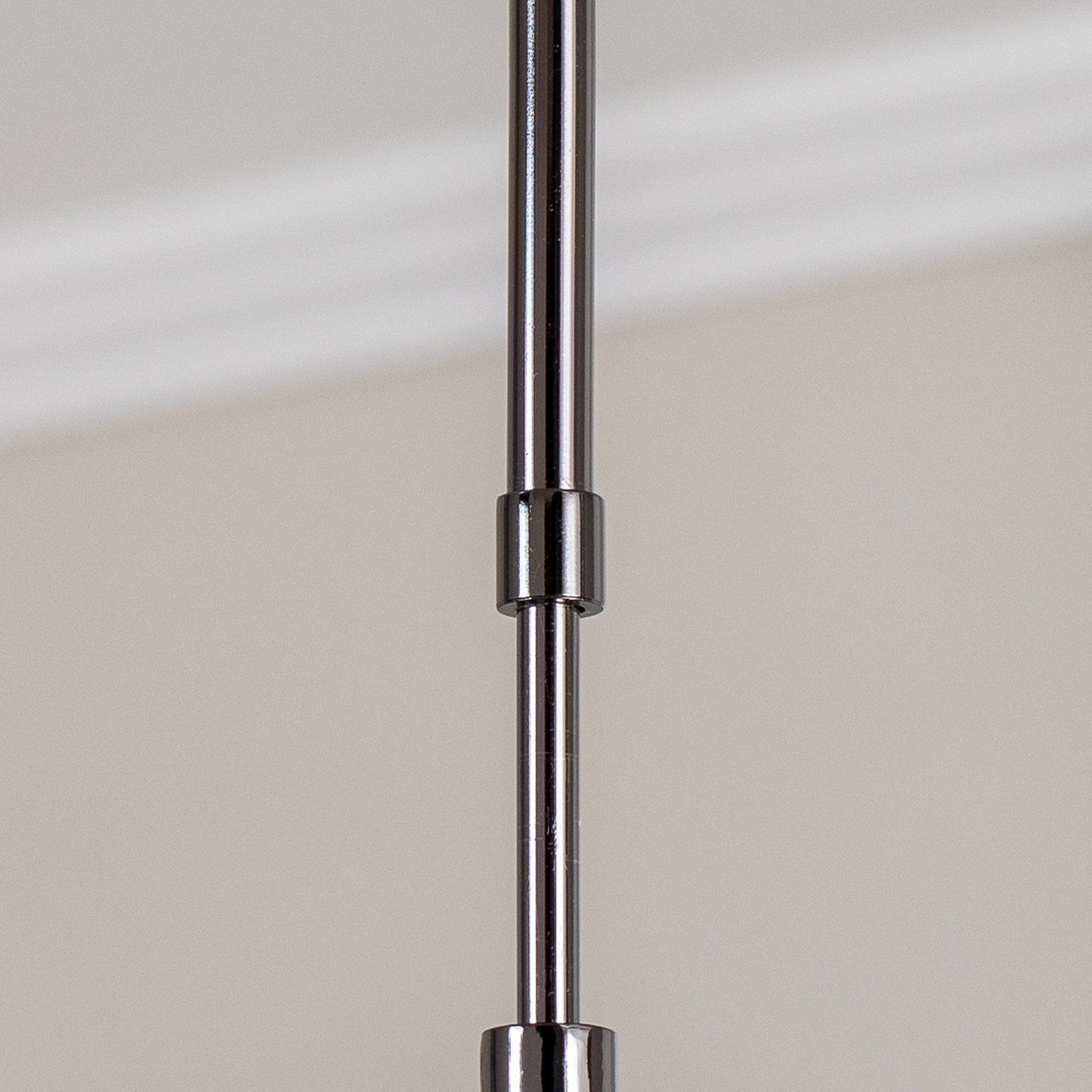 Portemo hanging light, smoke grey/nickel, 104x80 cm, 6-bulb glass