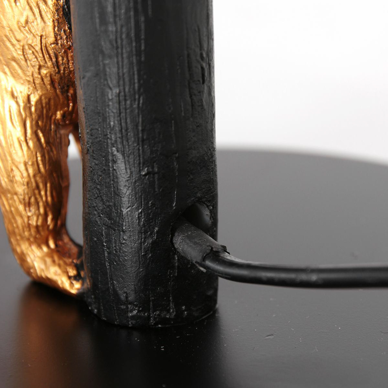 Animaux 3713ZW bordlampe, svart/naturlig kurvfletting