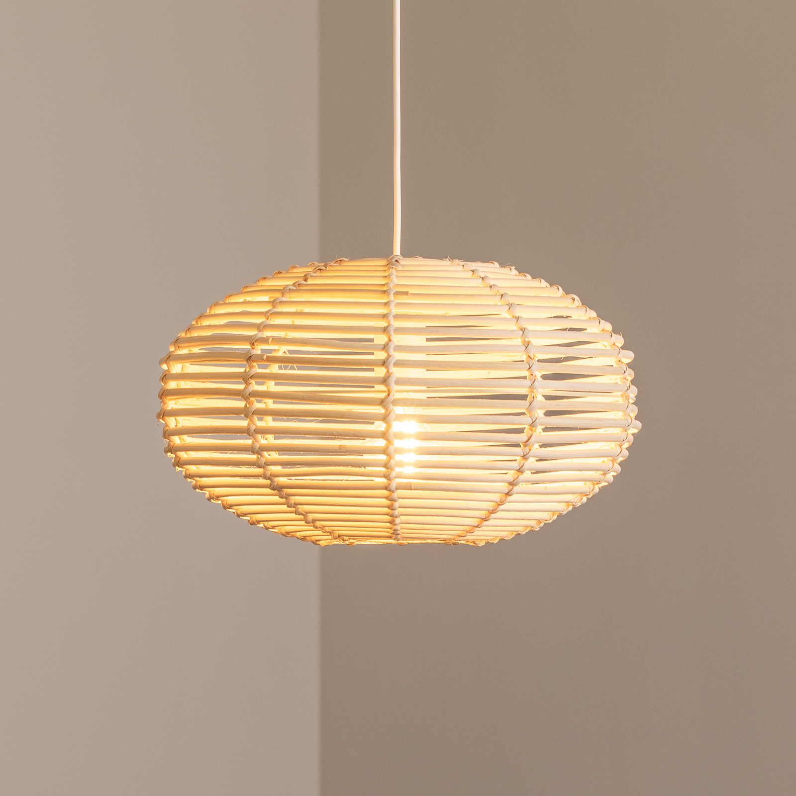 Piekaramais gaismeklis RATTAN, Ø 40 cm, dabīgi brūns, rotangs, E27