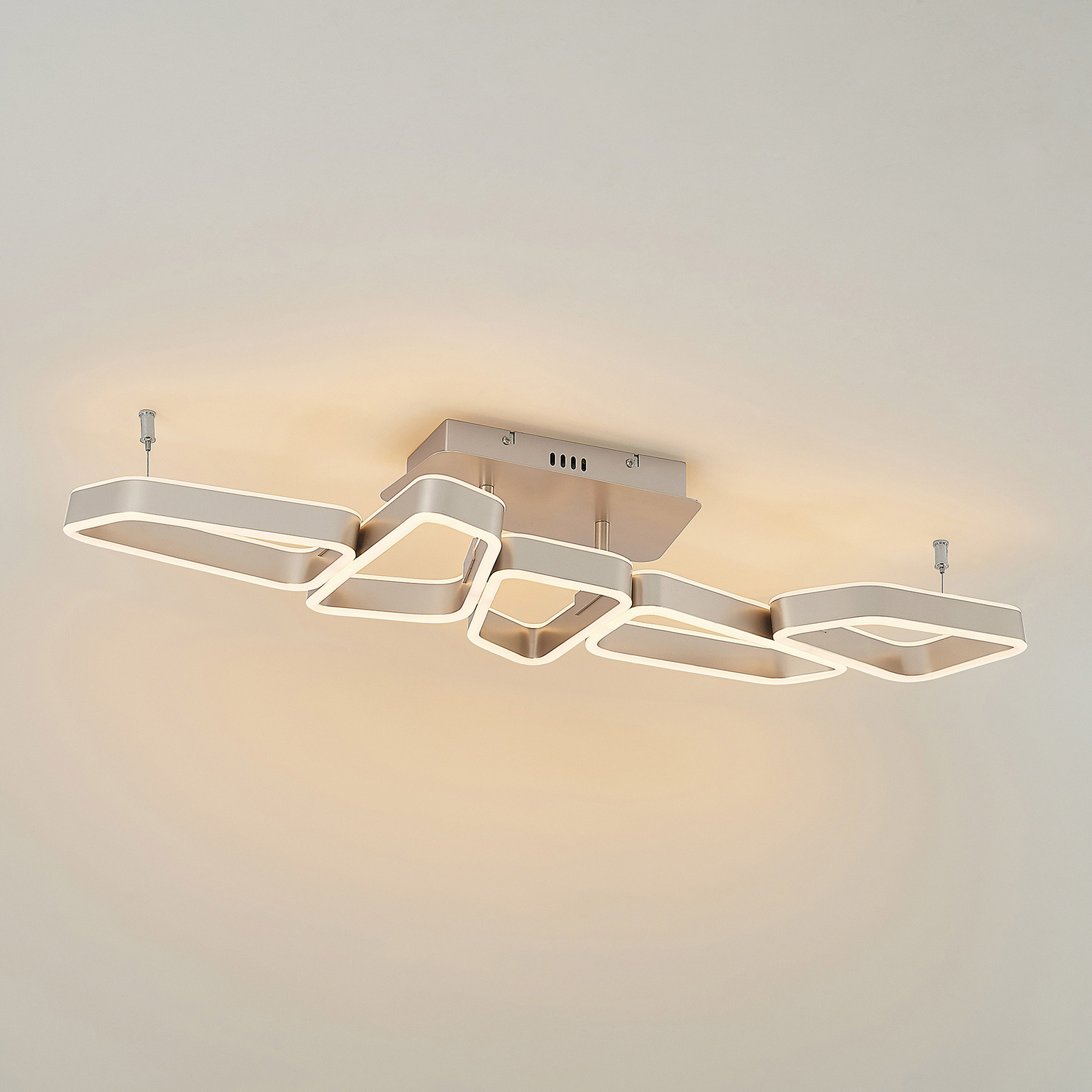 Lucande Quinn LED-taklampe nikkel 5 lyskilder