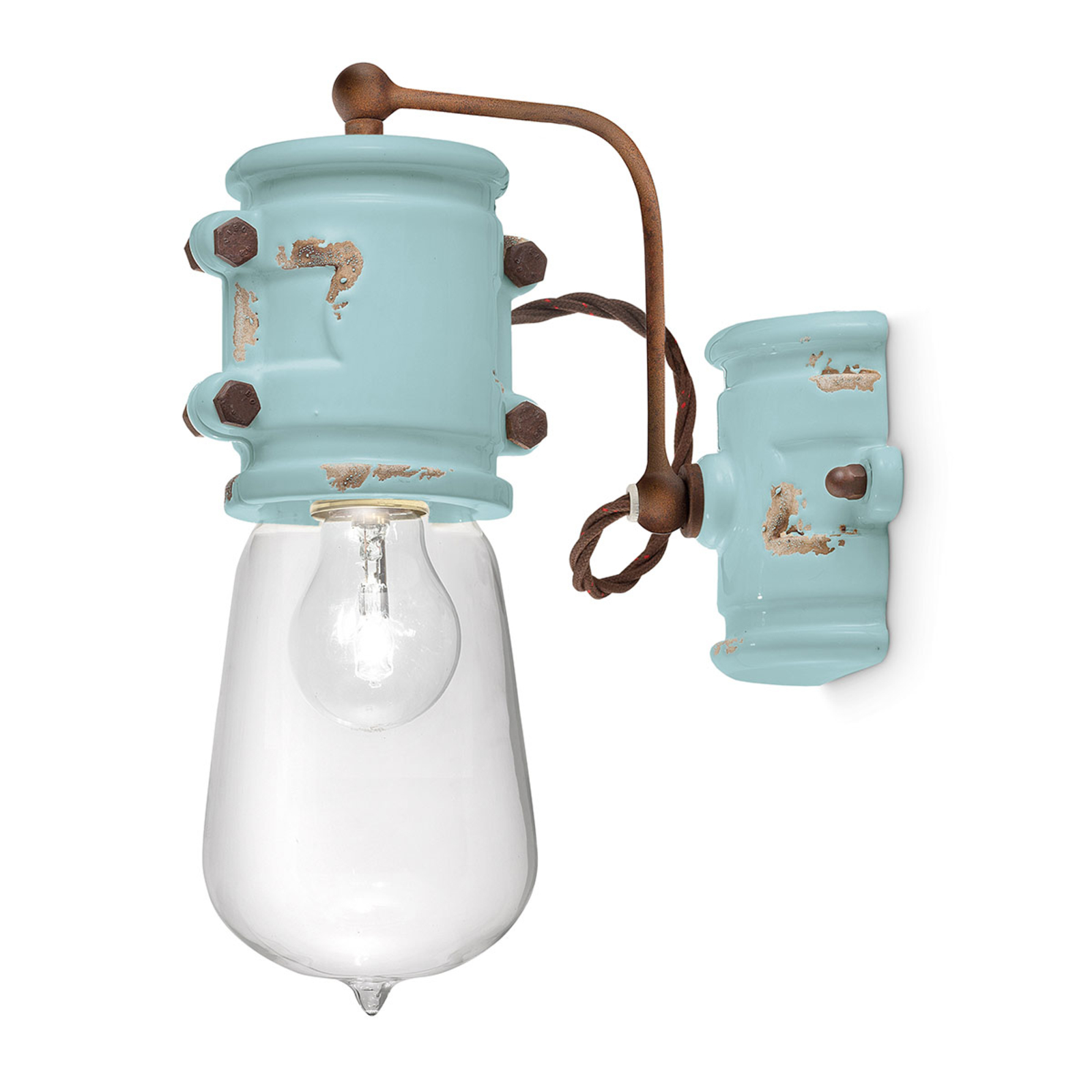 Lampa ścienna vintage C1523, turkusowa