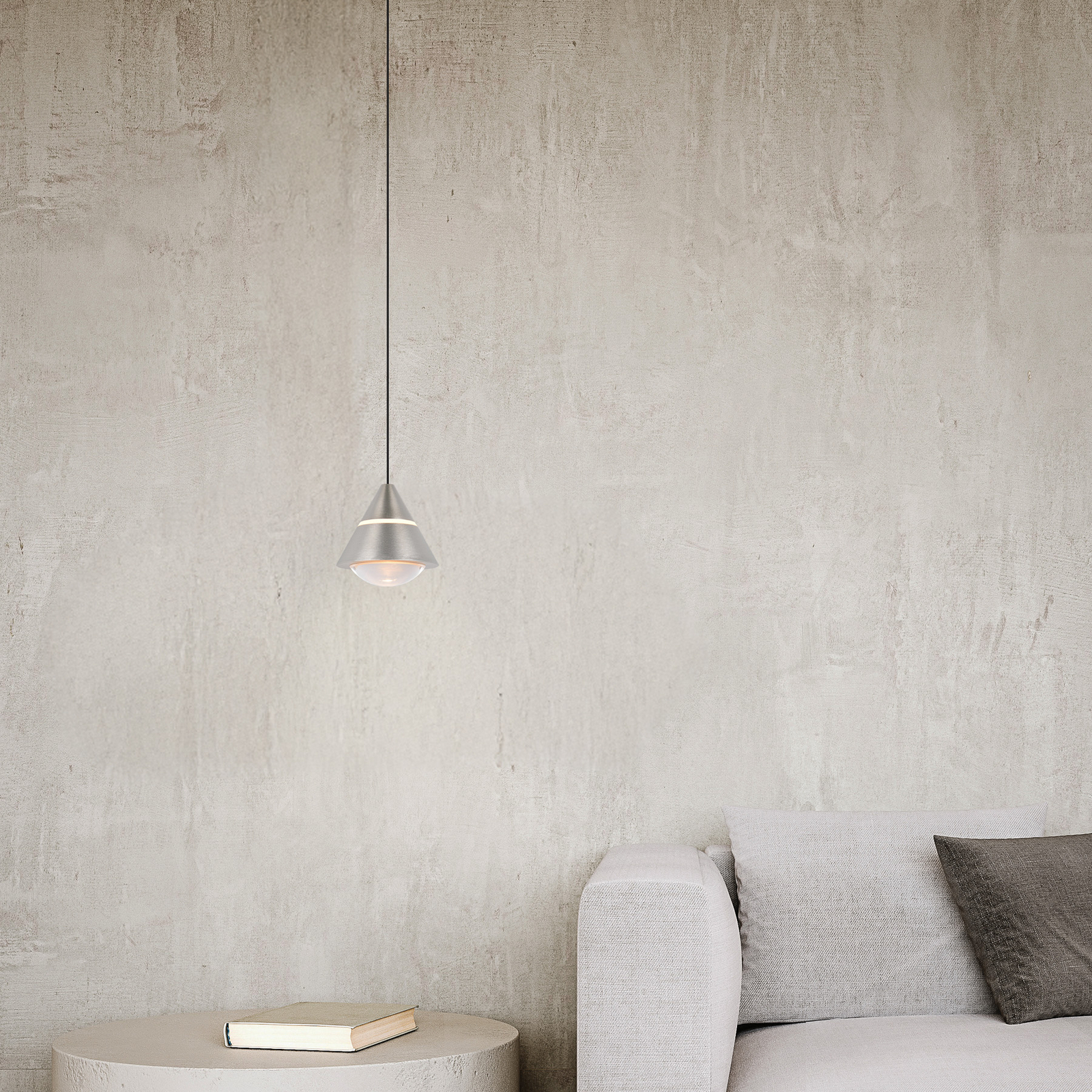 LED-pendellampe Romeo, Ø 14 cm, nikkelfarget, metall, CCT