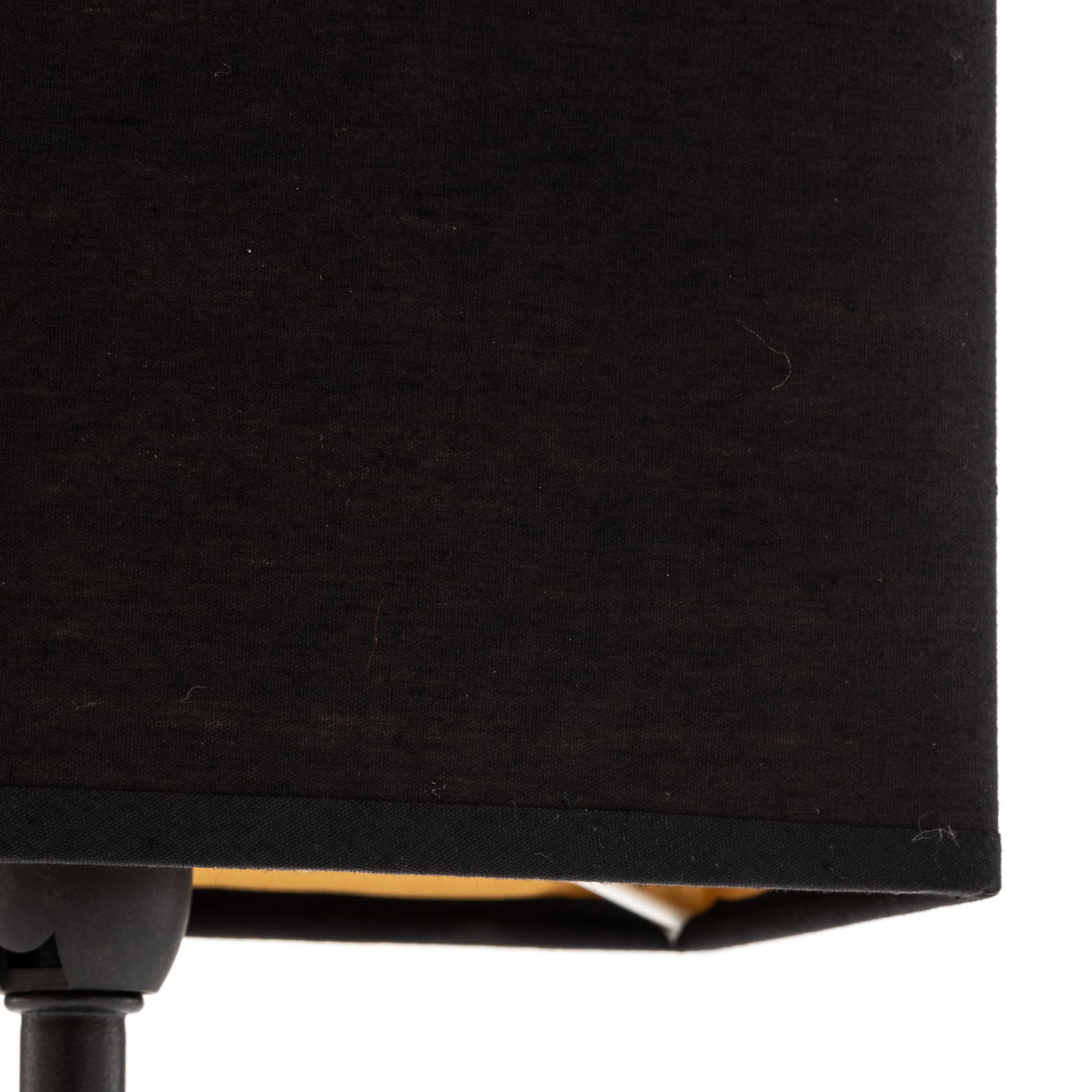 Lámpara de mesa Kate con pantalla de tela, negro/oro