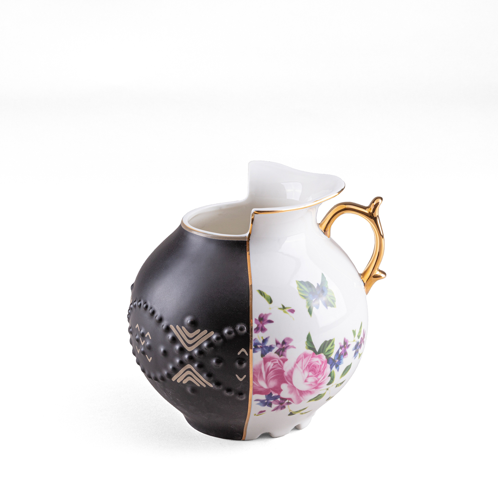 SELETTI Váza Hybrid Lfe, bílá / barevná, Ø 19,5 cm, porcelán