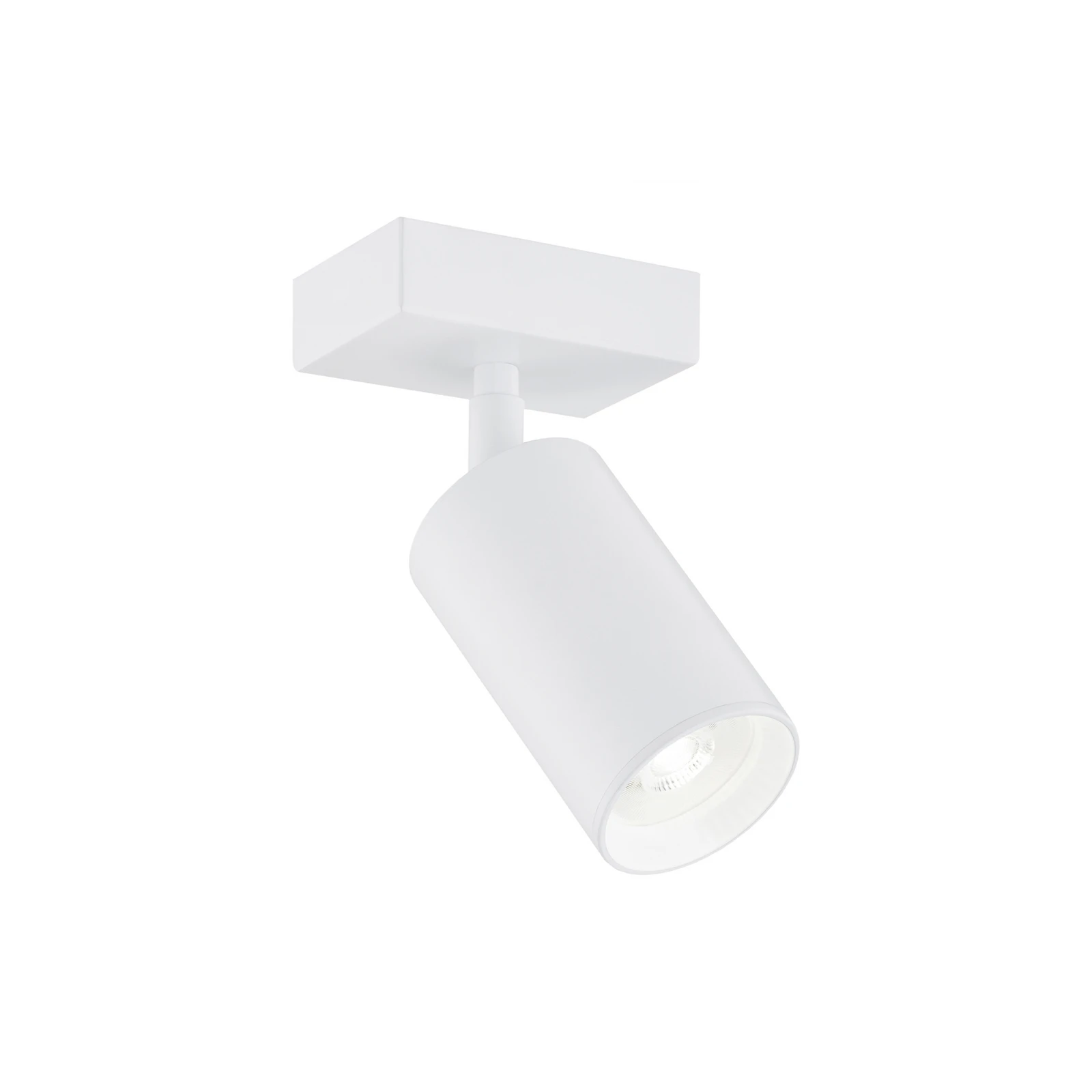 Ceiling spotlight Sado white steel, adjustable 1-bulb angular