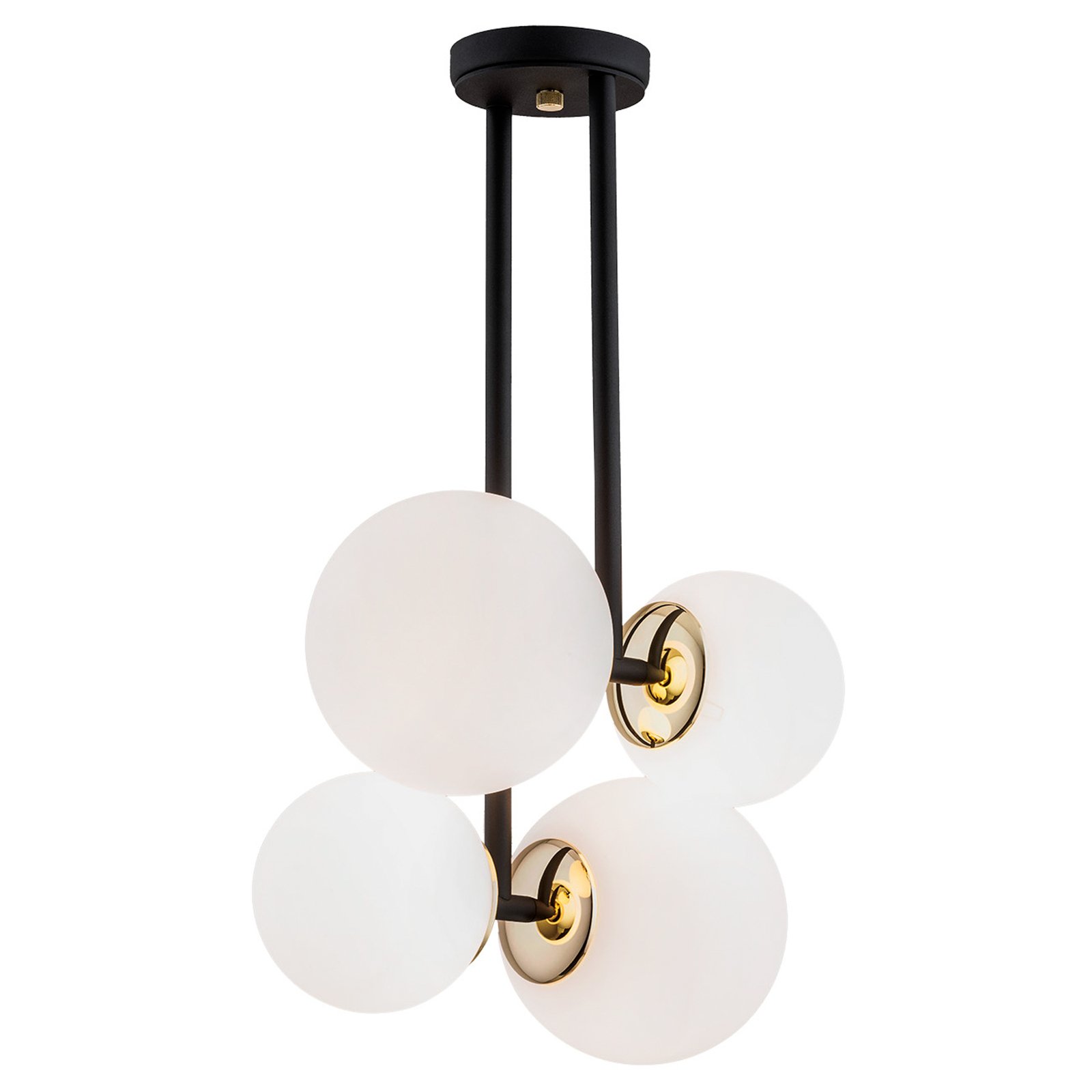 Margaret ceiling light four-bulb opal/black/brass