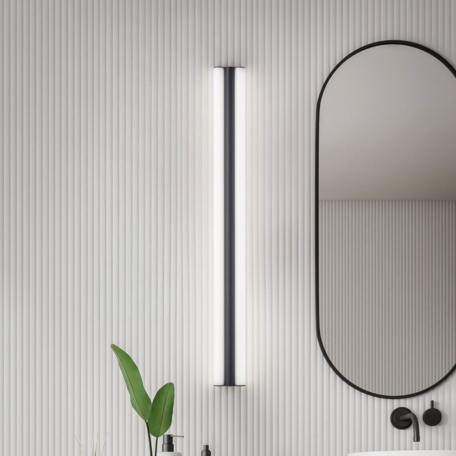 Helestra LED-Spiegellampe LOOM, Länge 90 cm, schwarz, IP44 günstig online kaufen