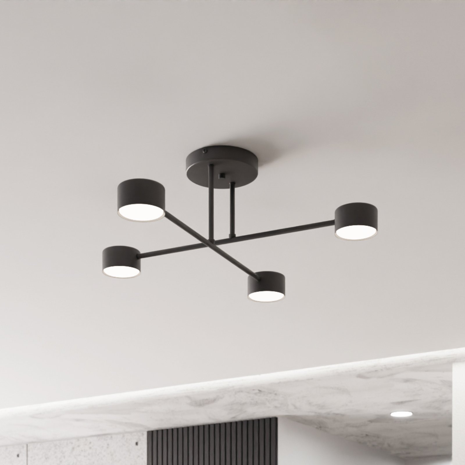 Modus 4 taklampe, stål, 4 lyskilder, GX53, svart