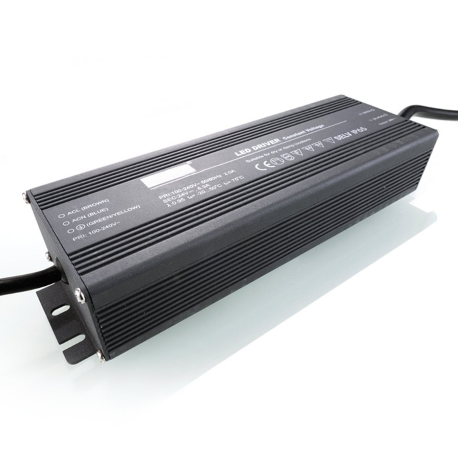 Deko-Light Switching power supply 24V DC 150 W, Die-cast aluminium, 150 W, L: 22.4 cm, W: 7 cm, H: 4 cm