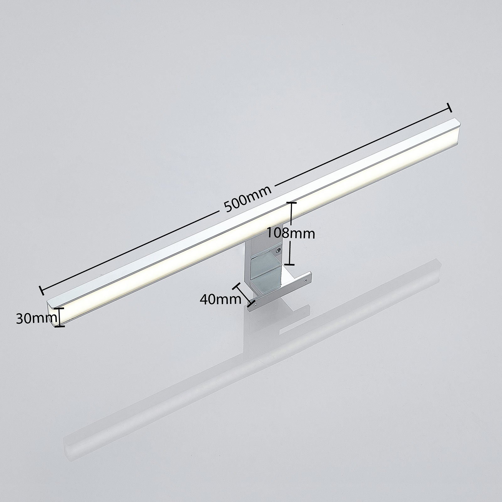 LED-Bad-Spiegelleuchte Peggy, chrom