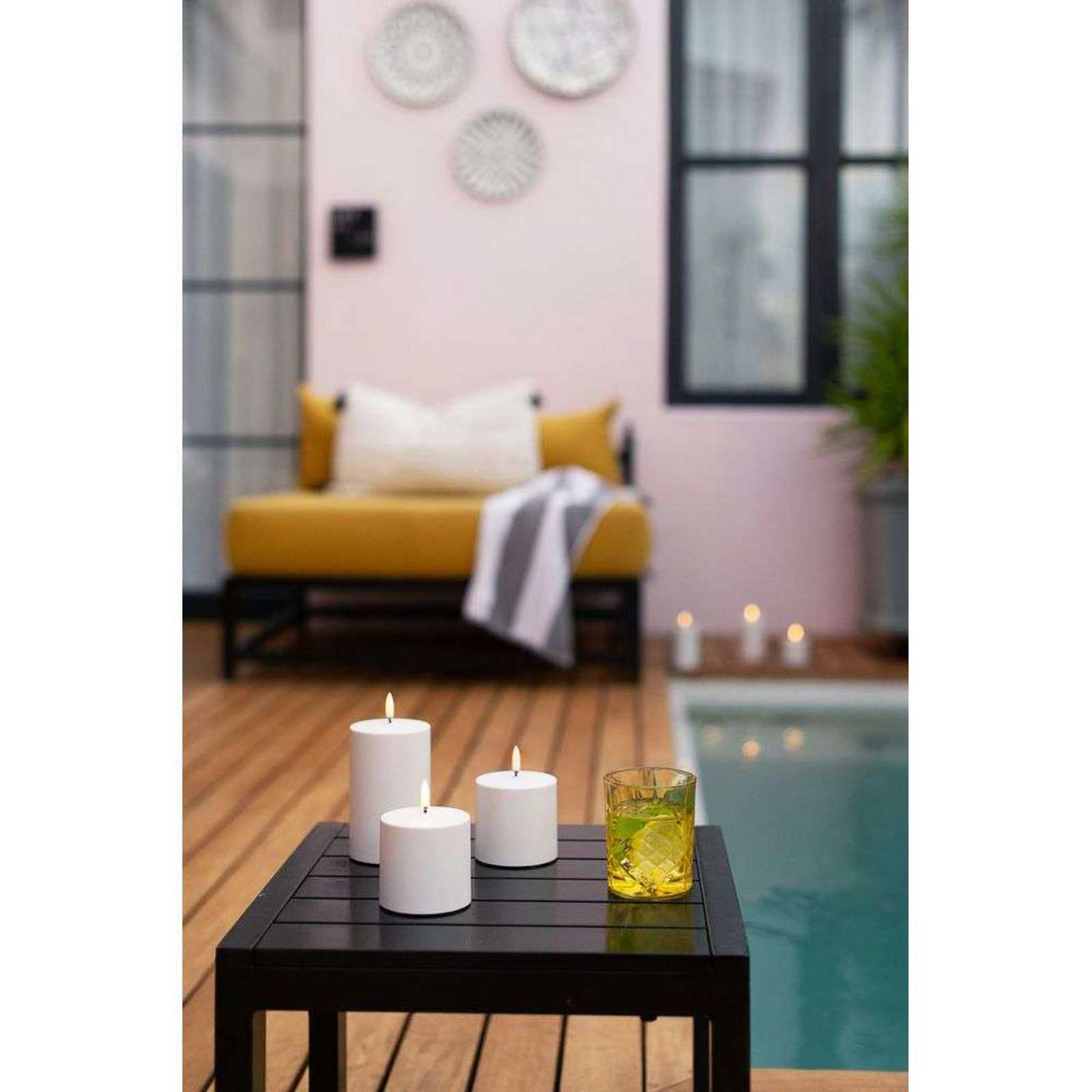 Pillar Candle LED Outdoor 7,8 x 17,8 cm White - Uyuni Lighting