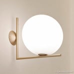 FLOS IC C/W2 Wall light, brass Ø 30 cm