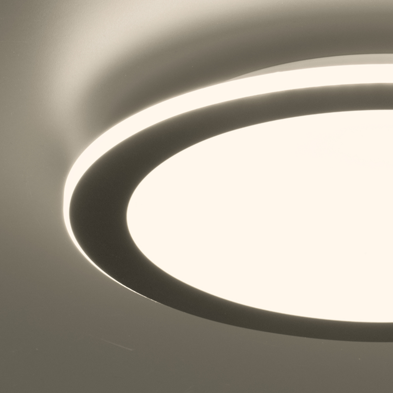 LED-Deckenlampe Cavena, Ø 39 cm, sandgrau, Metall, CCT LED-Deckenlampe Cavena, Ø 39 cm, sandgrau, Metall, CCT