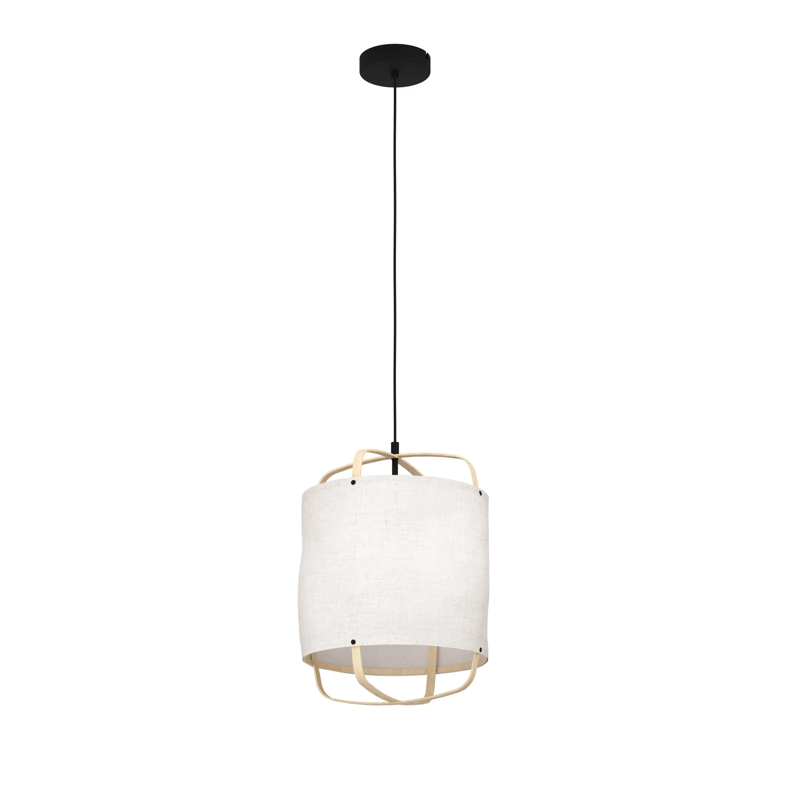 Surfleet pendant light, bamboo and linen
