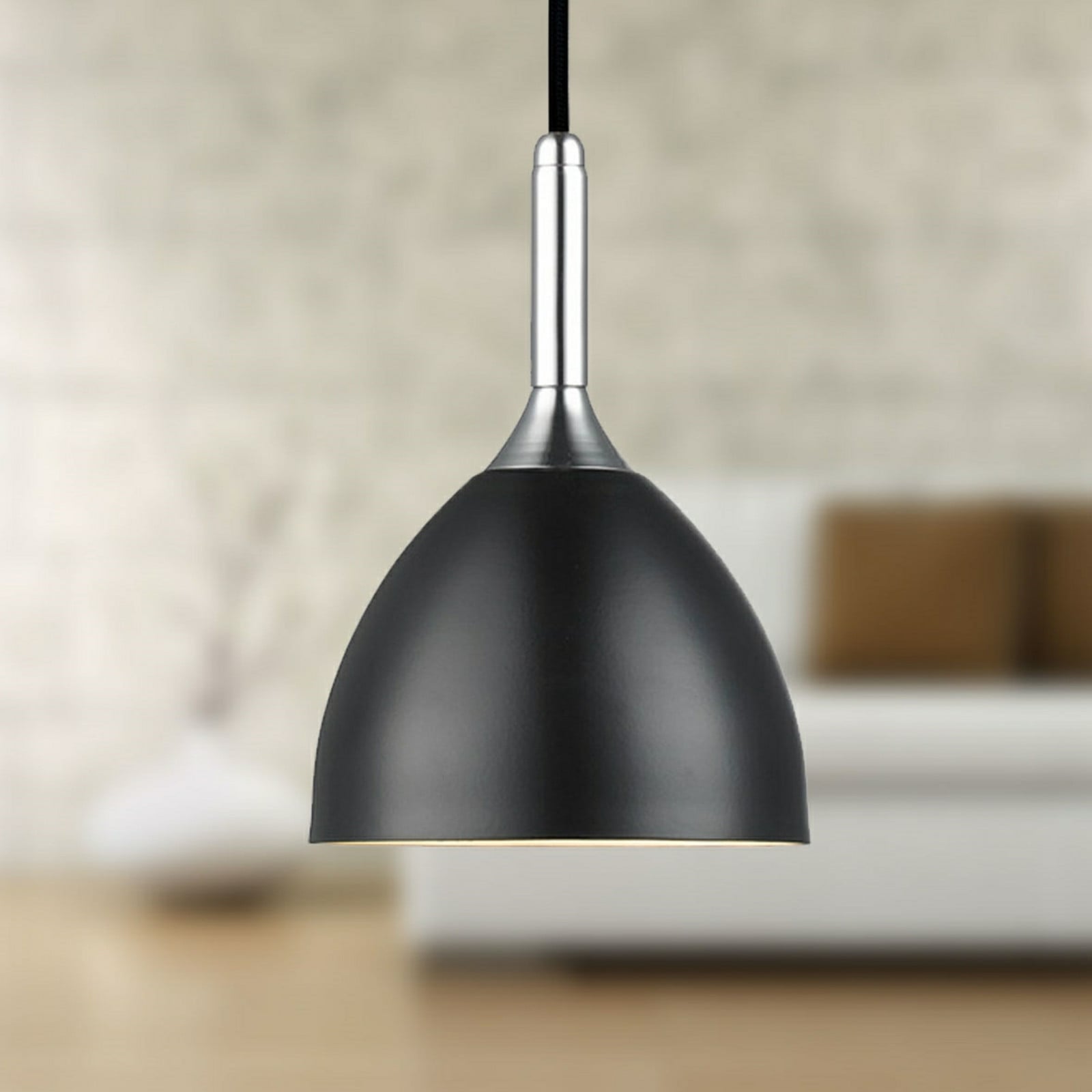 Bellevue Taklampa &Oslash;14 Black/Chrome Halo Design - K&ouml;k - Metall