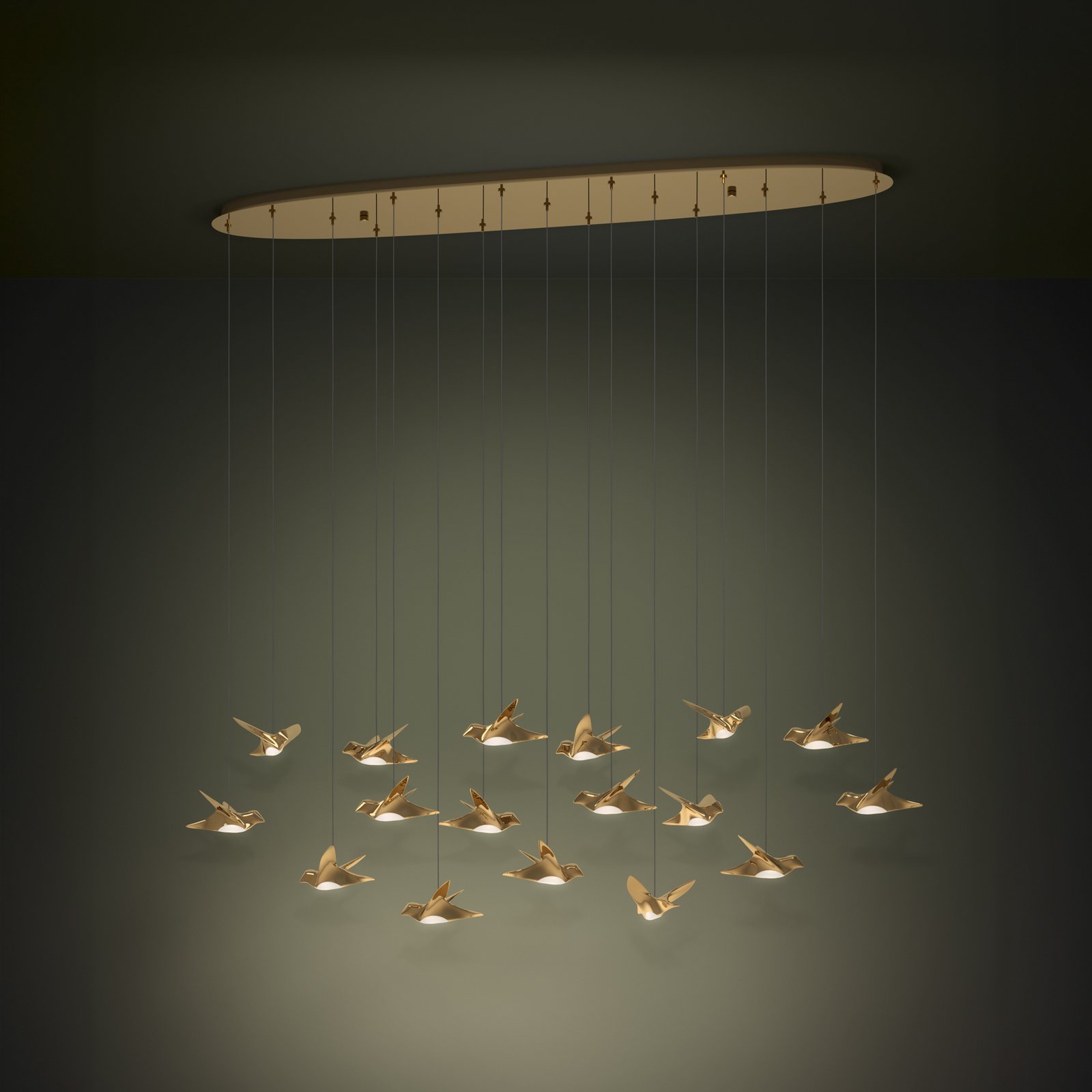 EGLO Stars Of Light LED závěsné světlo Paratebueno mosazné 17-fl