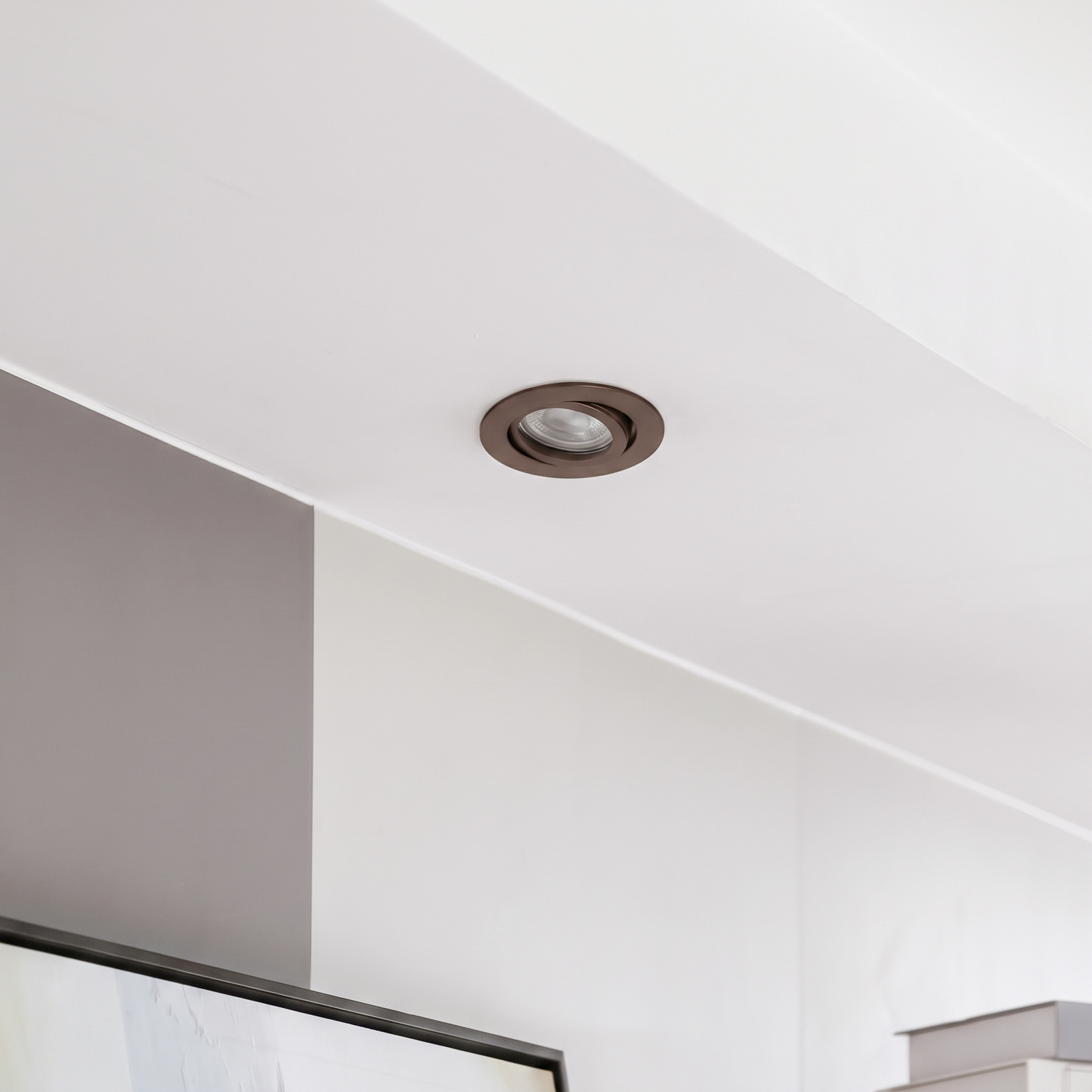 Arcchio Zyron downlight, coffee brown, Ø 8.2 cm Arcchio Zyron downlight, coffee brown, Ø 8.2 cm