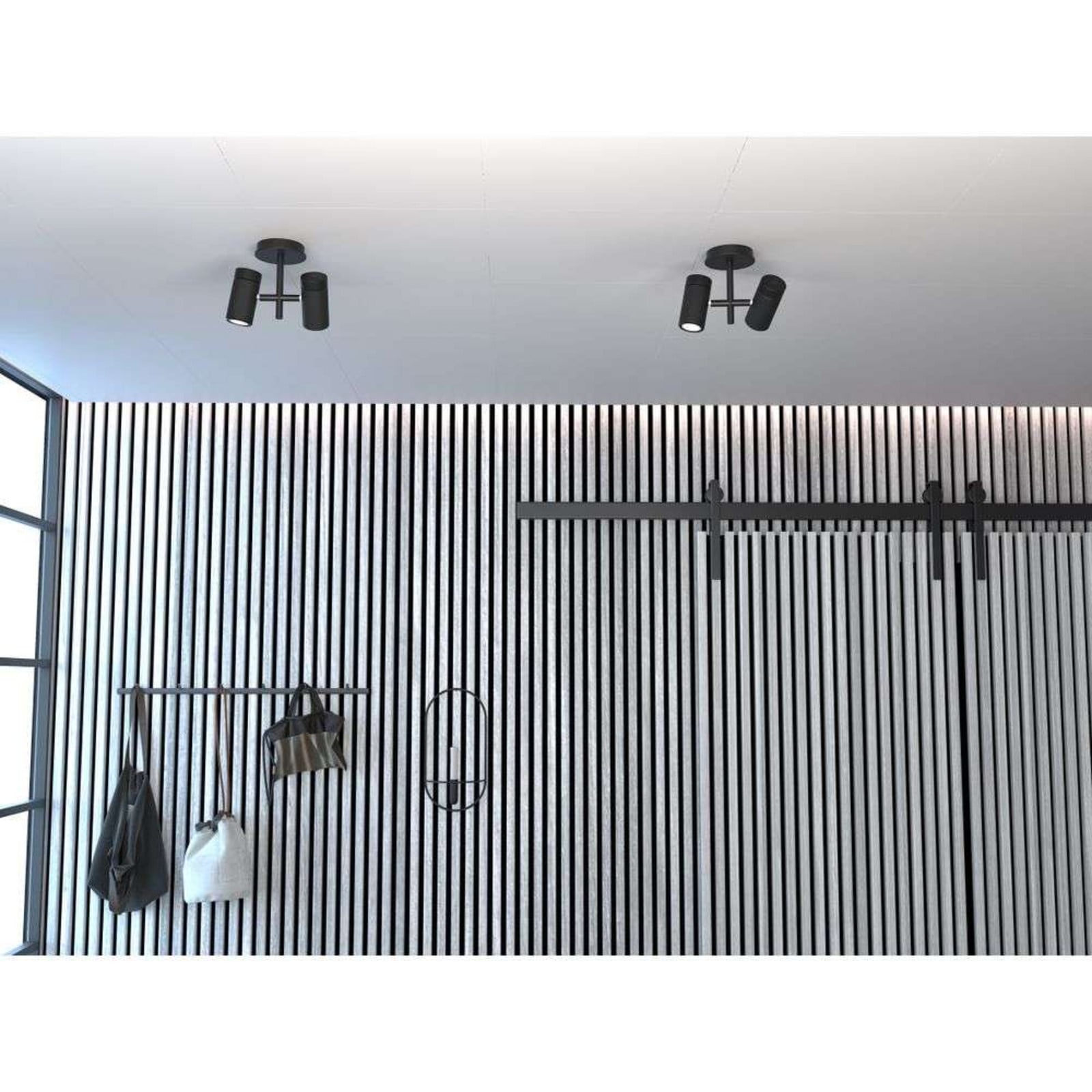 Holder 2 Deckenleuchte Black Herstal - Wohnzimmer - Metall
