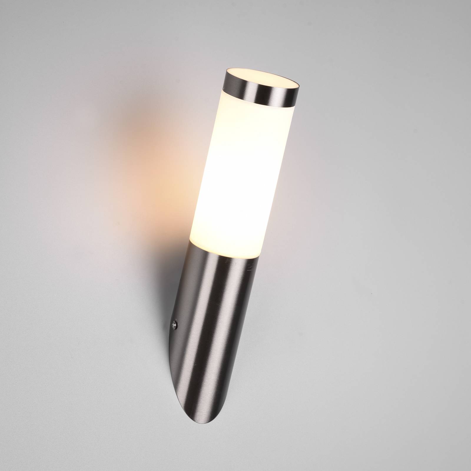 Trio Lighting Applique d'extérieur Trioto, couleur nickel, hauteur 39 cm, acier inoxydable