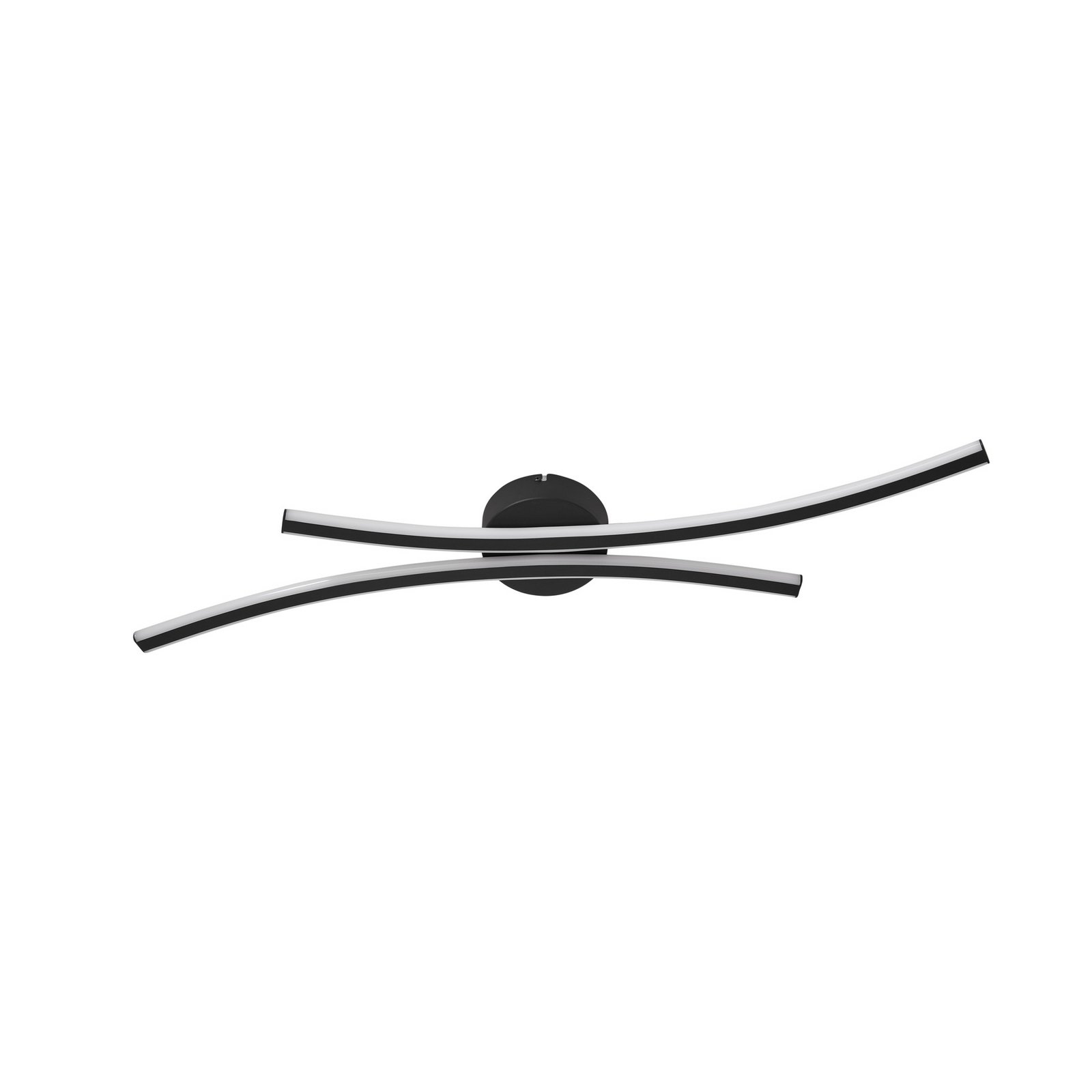 Lindby LED-Deckenleuchte Ravion, 90 cm, schwarz, 3.000 K