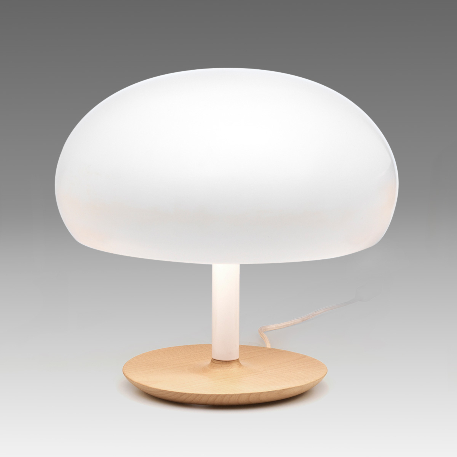 ALMA LIGHT BARCELONA Aspen ceramic table lamp, mushroom shape, 35 cm, for Living / Dining Room, ceramic, oak, E14, 10 W, energy efficiency: A++, H: 35 cm