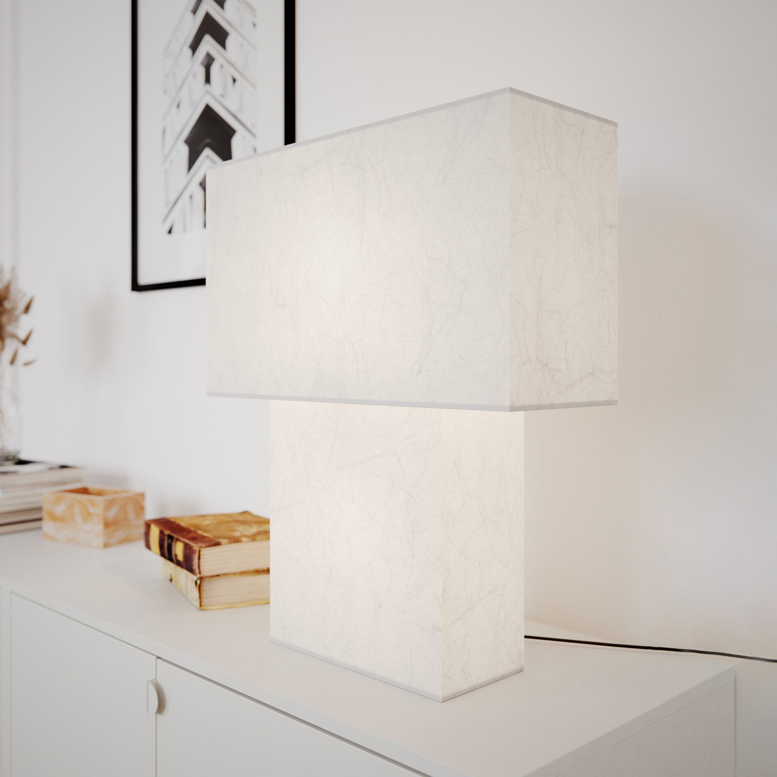 By Rydéns lampă de masă iSquare alb înălțime 50 cm - Camera de zi / sufragerie - Hârtie / Carton